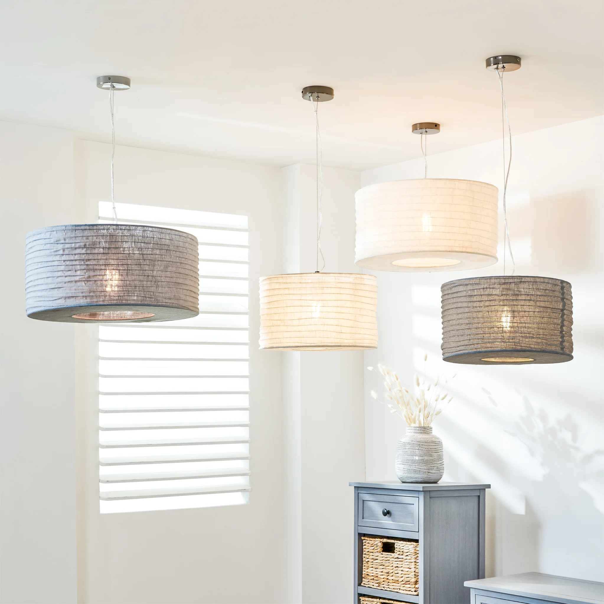 Patpong 50cm White Jute Easy Fit Pendant - Image 3