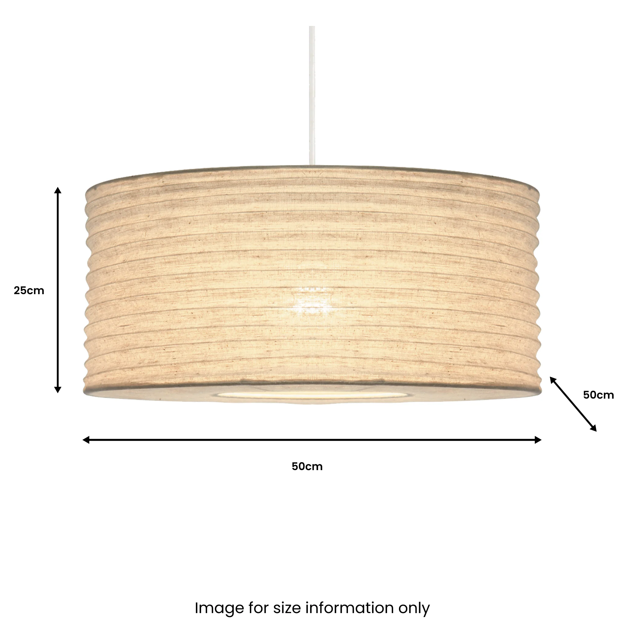 Patpong 50cm White Jute Easy Fit Pendant - Image 4