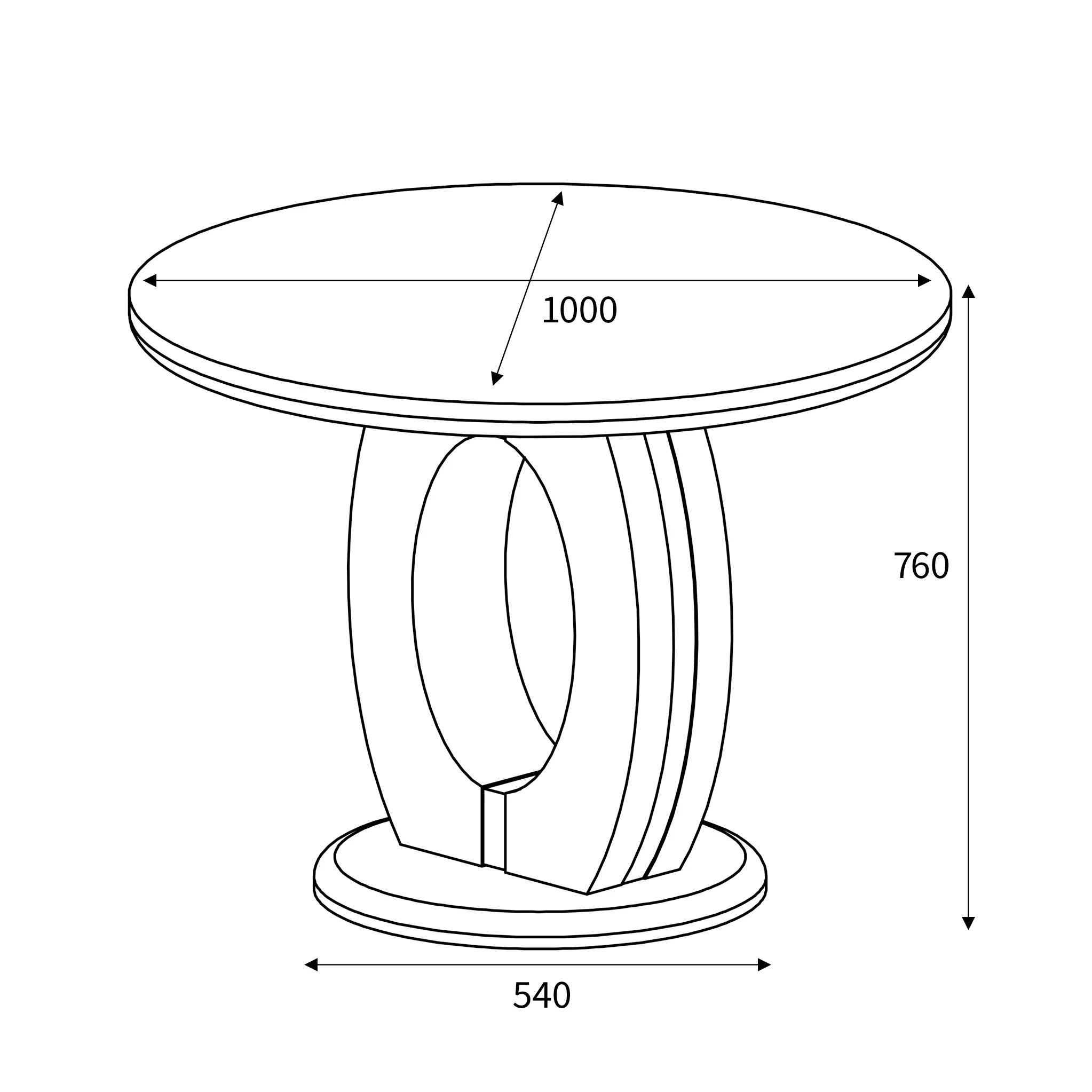 Pendeen 100cm Faux Marble Top Round Dining Table - Image 10