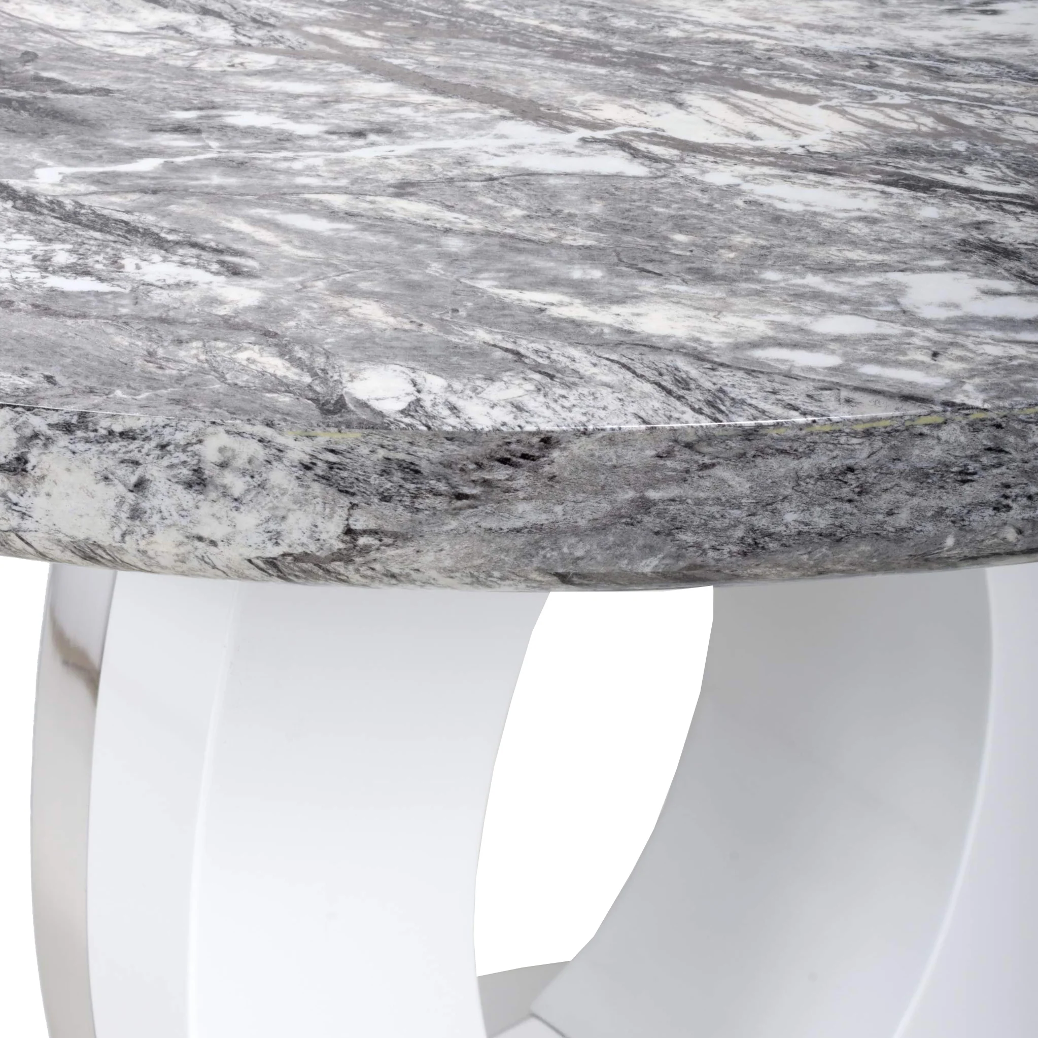 Pendeen 100cm Faux Marble Top Round Dining Table - Image 3