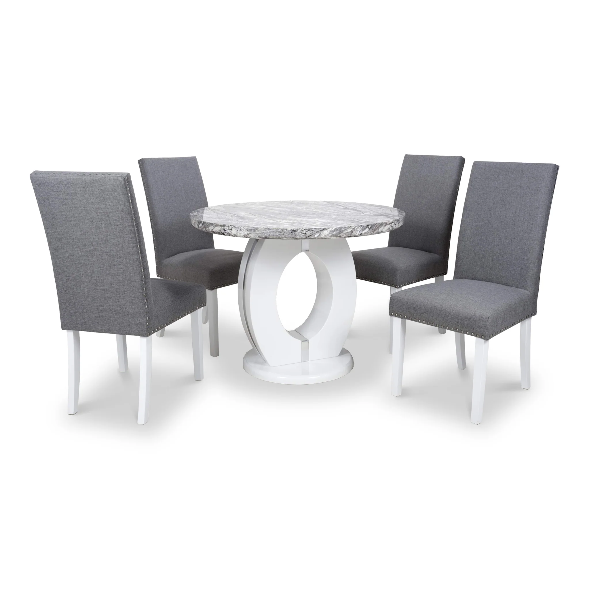 Pendeen 100cm Faux Marble Top Round Dining Table - Image 4