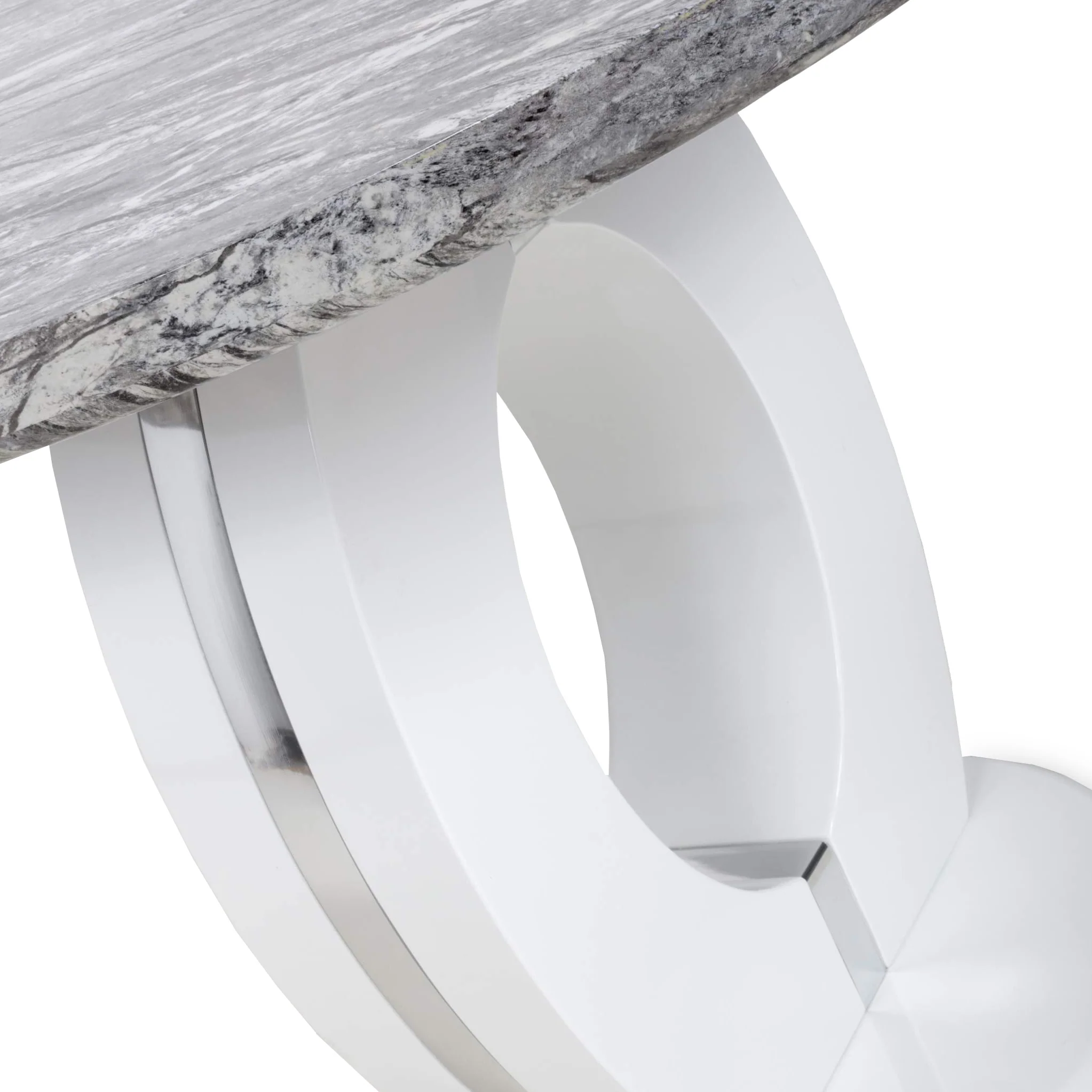 Pendeen 100cm Faux Marble Top Round Dining Table - Image 7