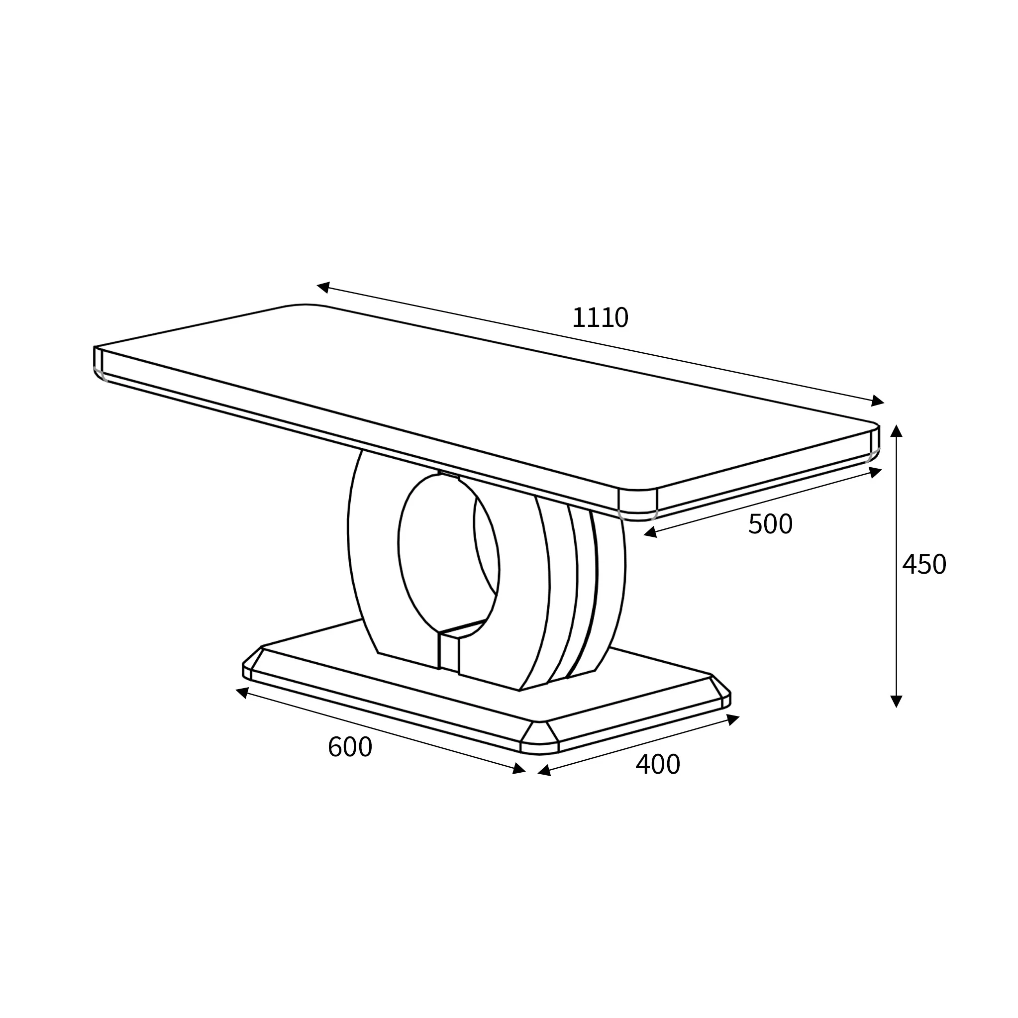 Pendeen 110cm Faux Marble Top Coffee Table - Image 7