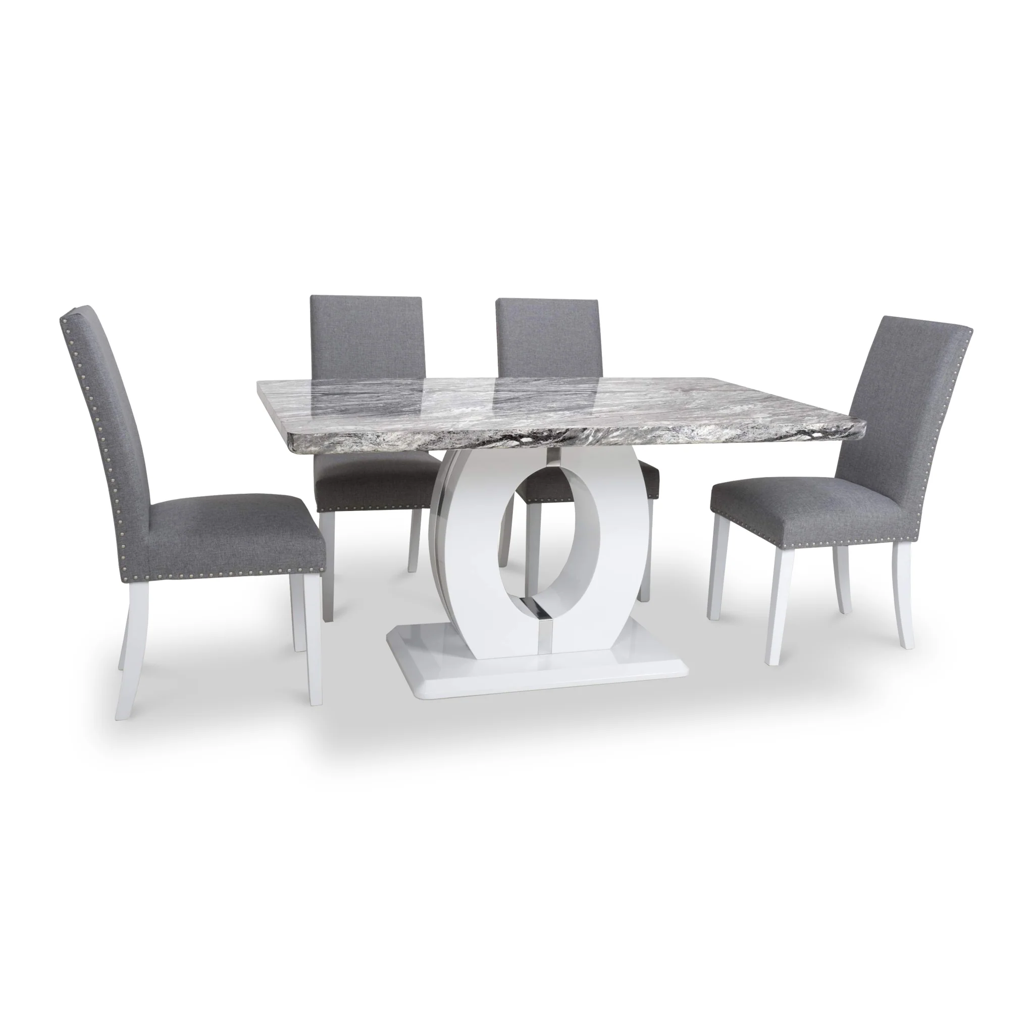 Pendeen 150cm Faux Marble Top Dining Table - Image 4