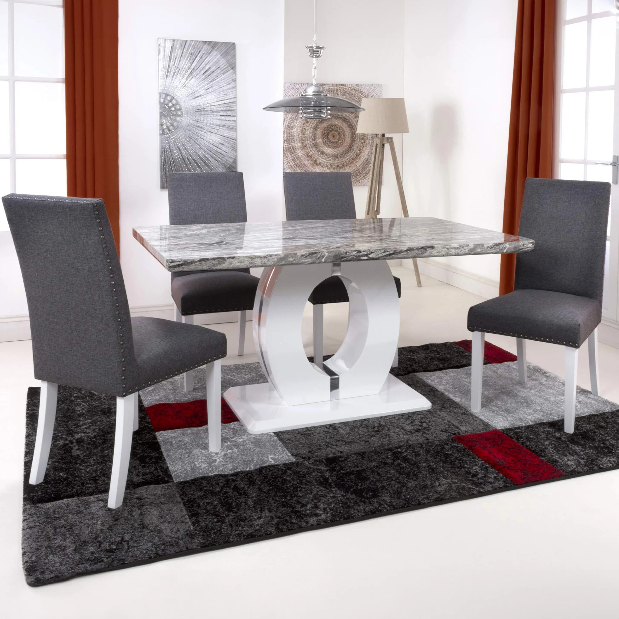 Pendeen 150cm Faux Marble Top Dining Table - Image 5