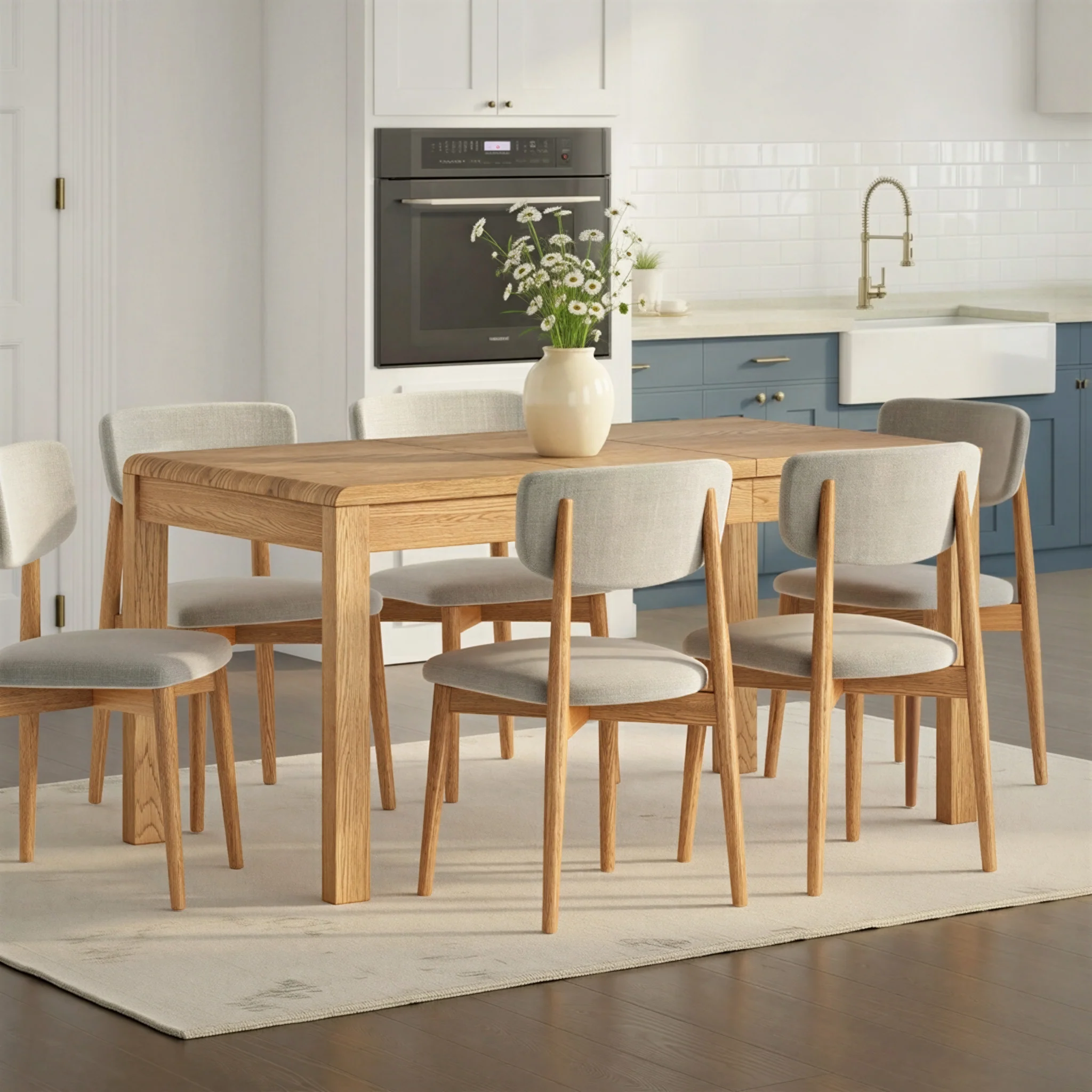Penryn Oak 115-150cm Extending Dining Table - Image 2