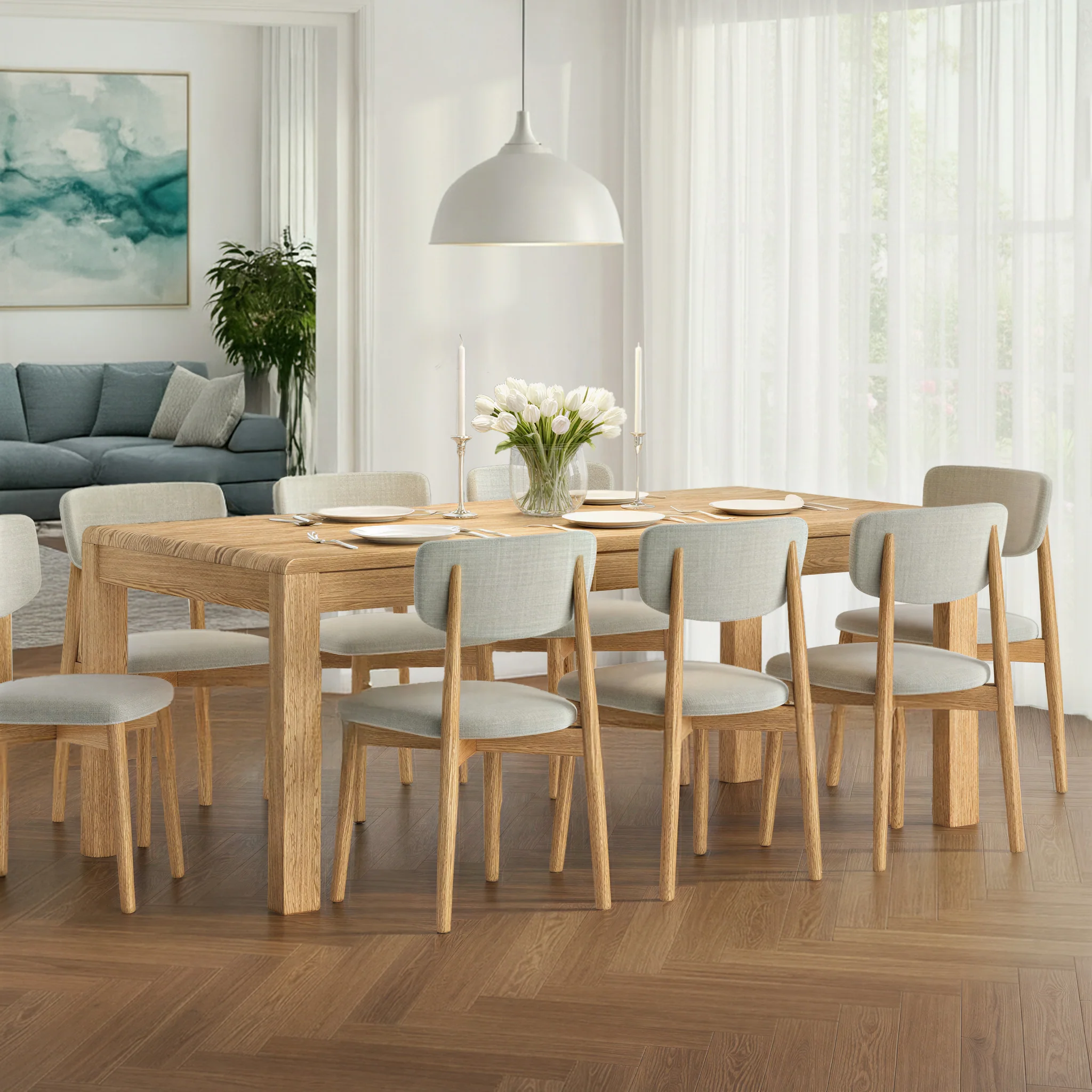 Penryn Oak 150cm-200cm Extending Dining Table - Image 2