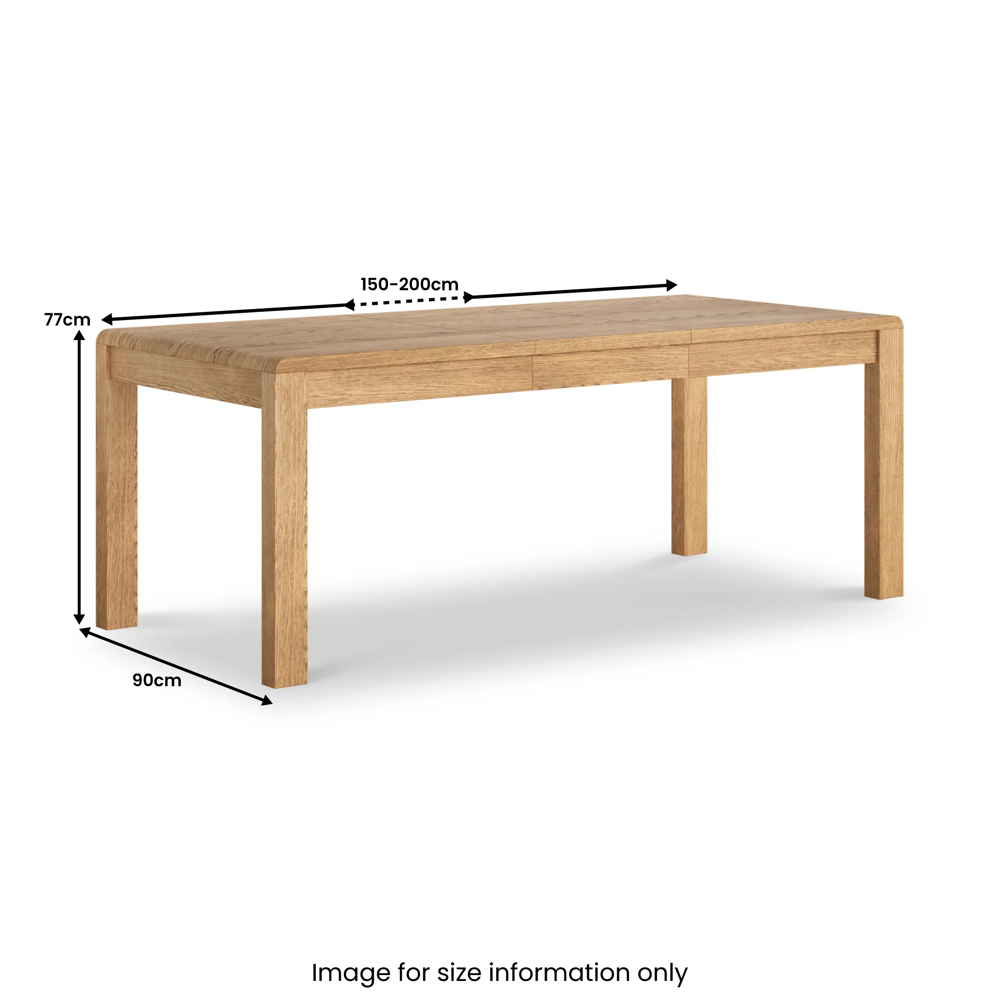 Penryn Oak 150cm-200cm Extending Dining Table - Image 4
