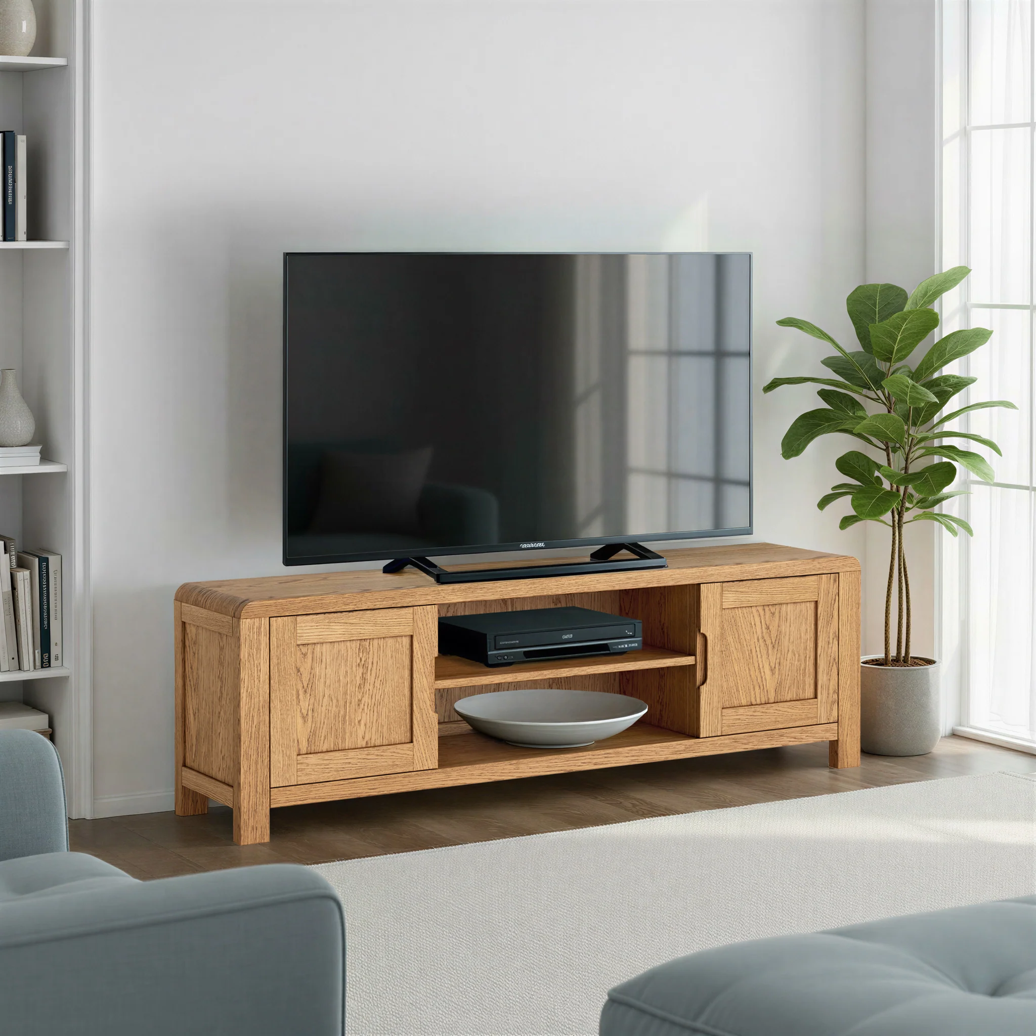 Penryn Oak 160cm TV Unit - Image 2