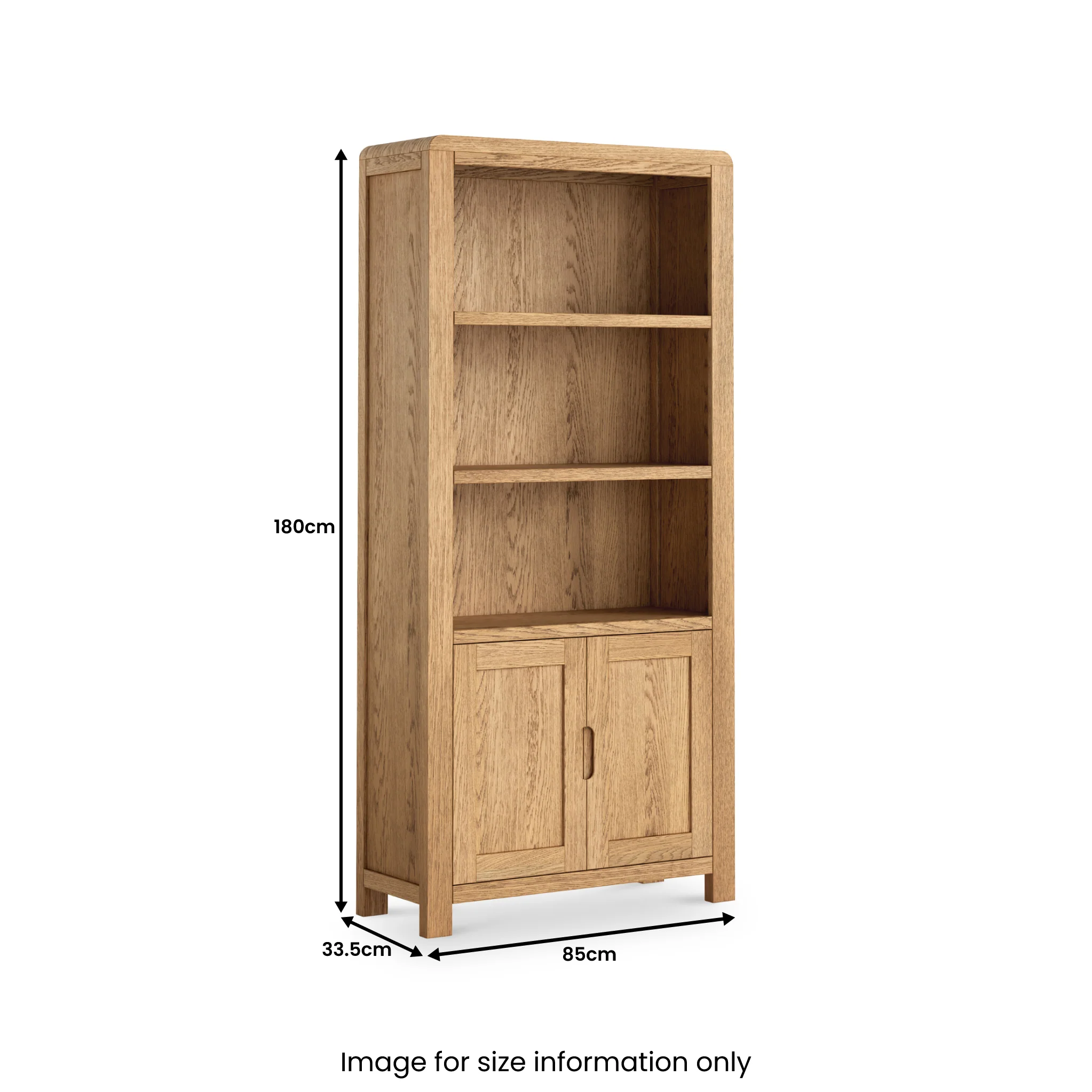 Penryn Oak 2 Door Large Bookcase - Image 4