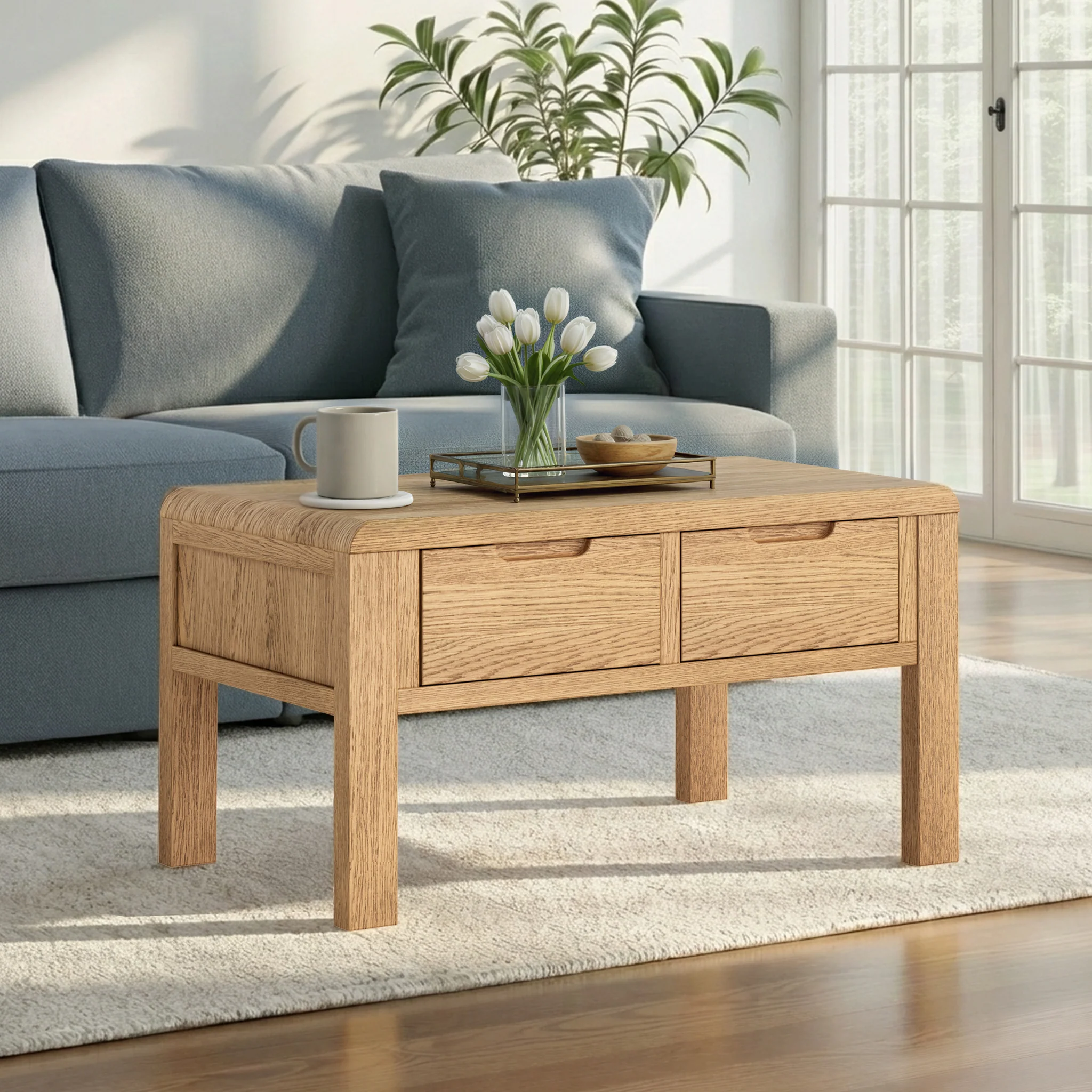 Penryn Oak 2 Drawer Coffee Table - Image 2