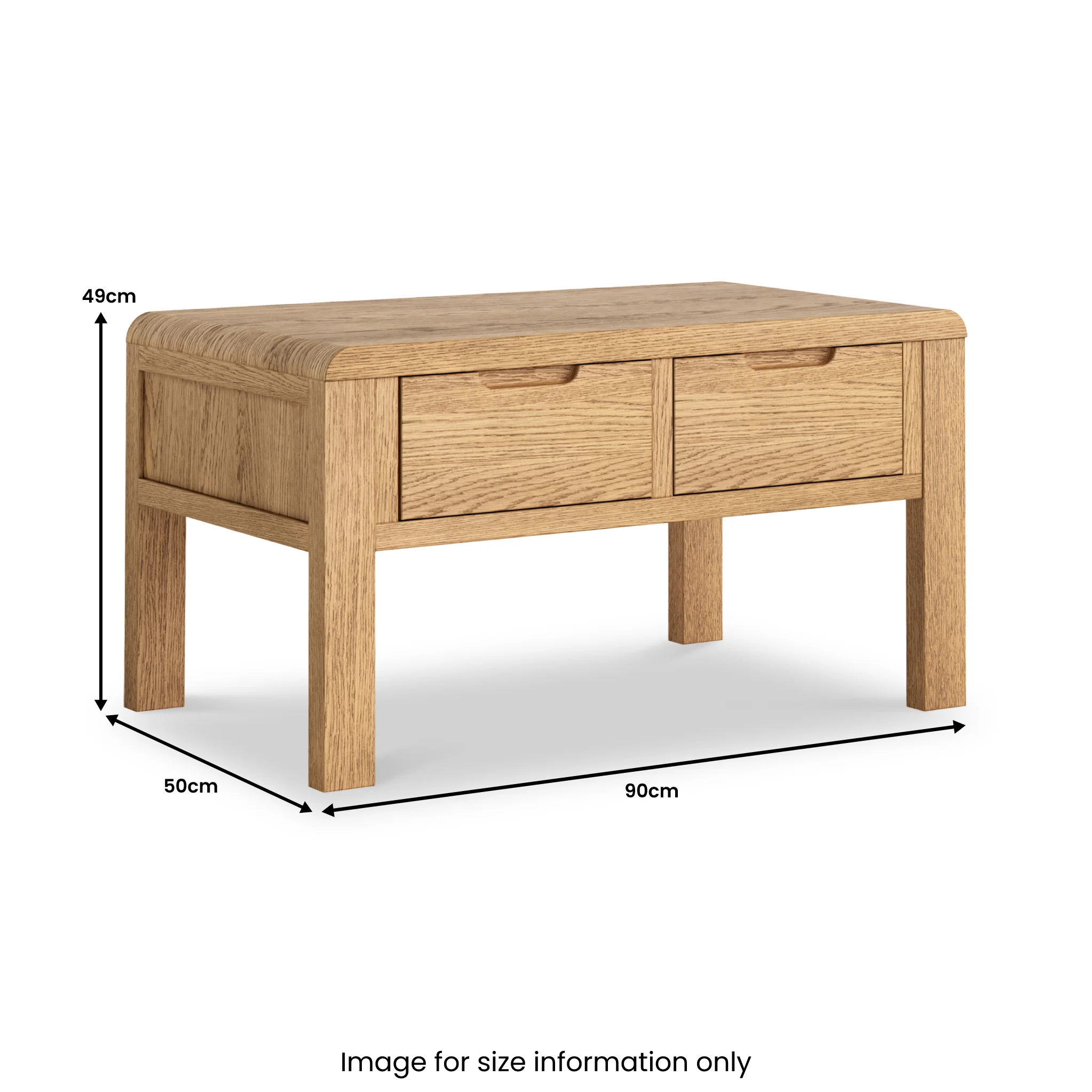 Penryn Oak 2 Drawer Coffee Table - Image 4
