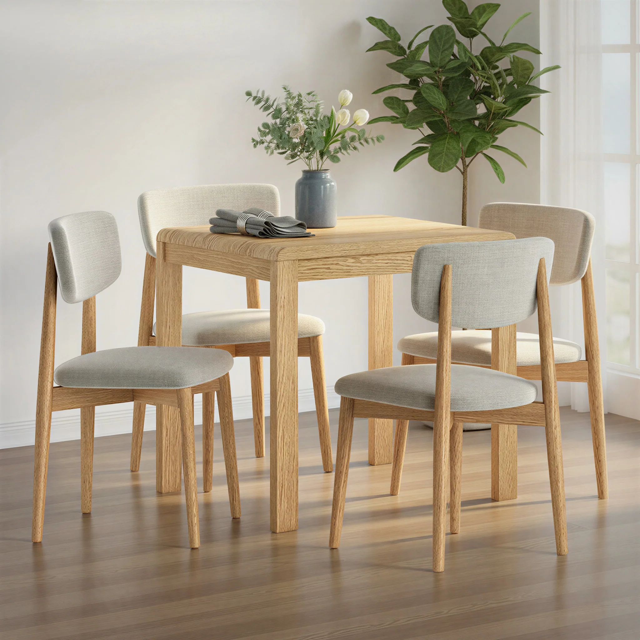 Penryn Oak 80cm Bistro Dining Table - Image 2
