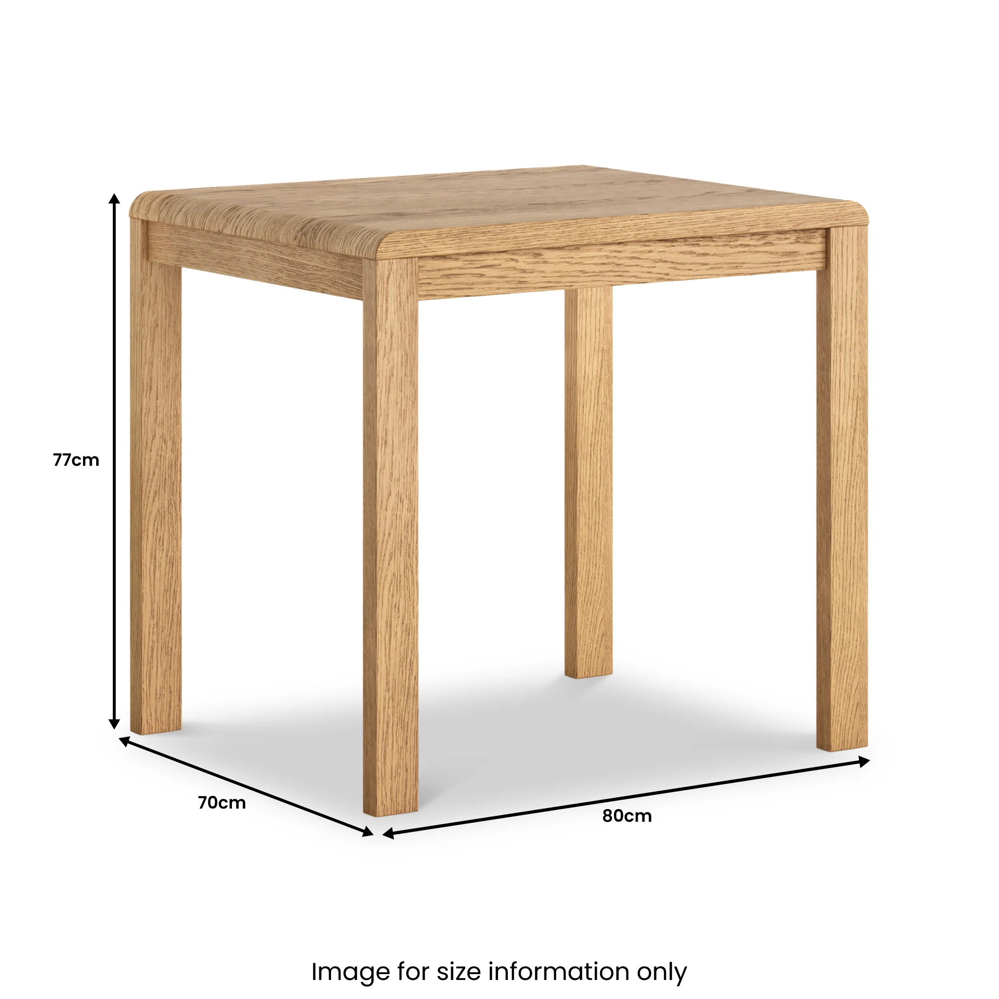 Penryn Oak 80cm Bistro Dining Table - Image 4