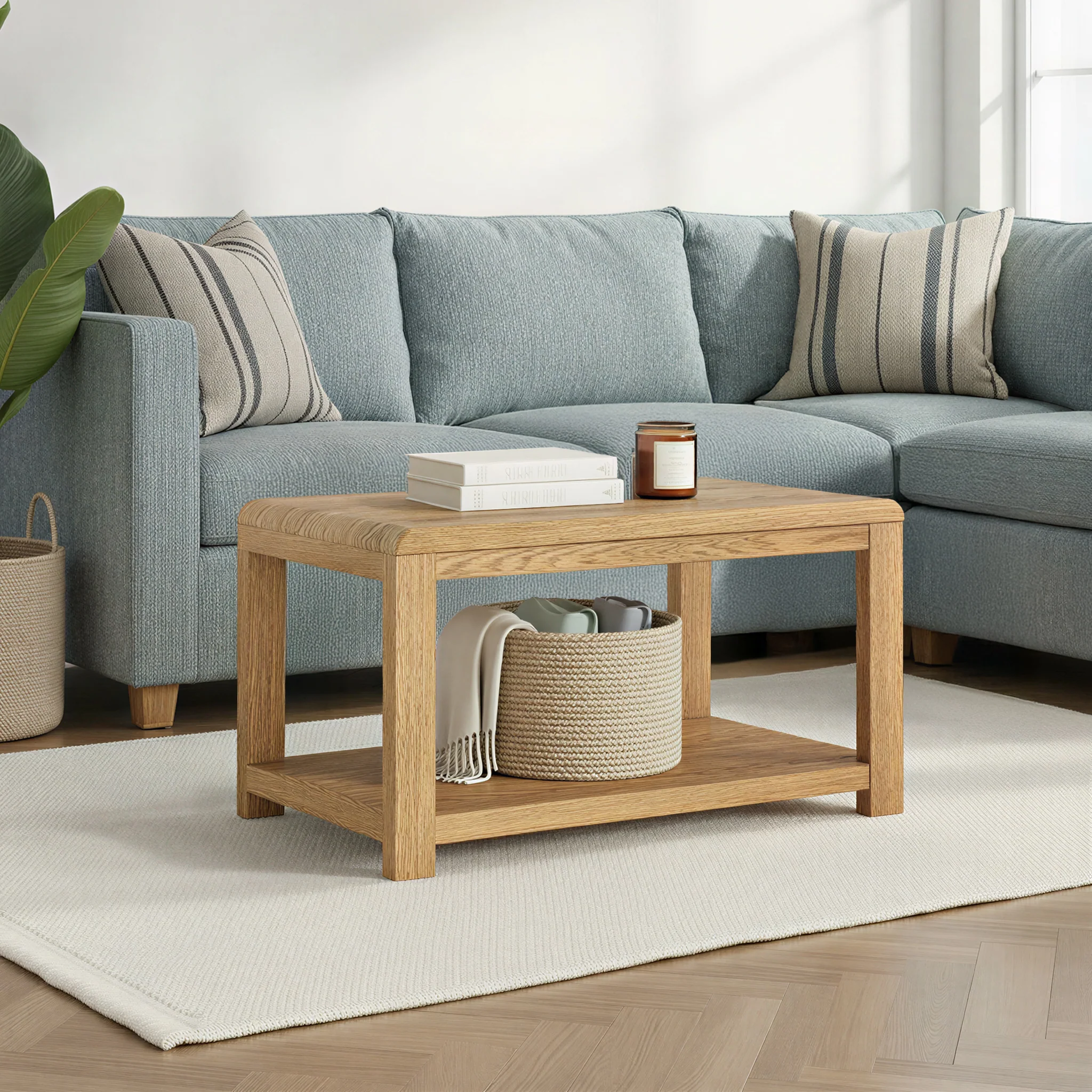 Penryn Oak Coffee Table with Shelf - Image 2