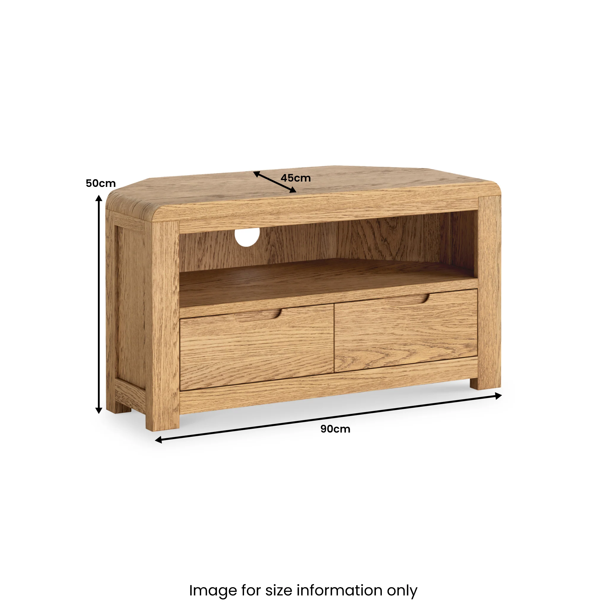 Penryn Oak Corner TV Unit - Image 4