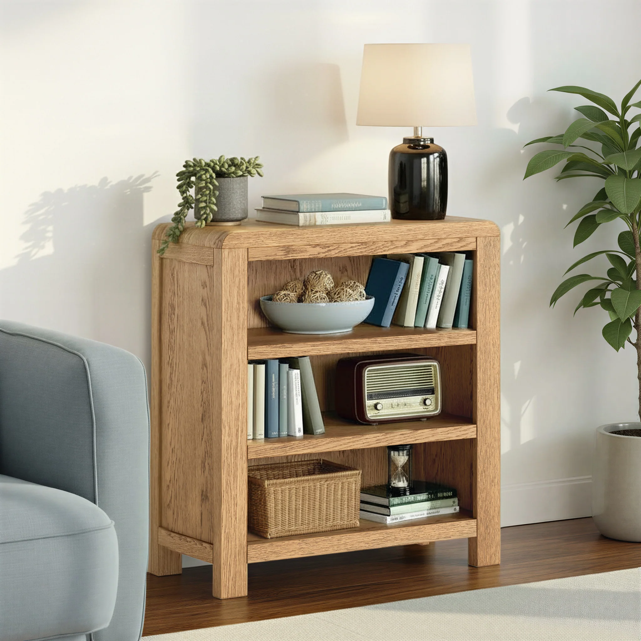Penryn Oak Low Bookcase - Image 2
