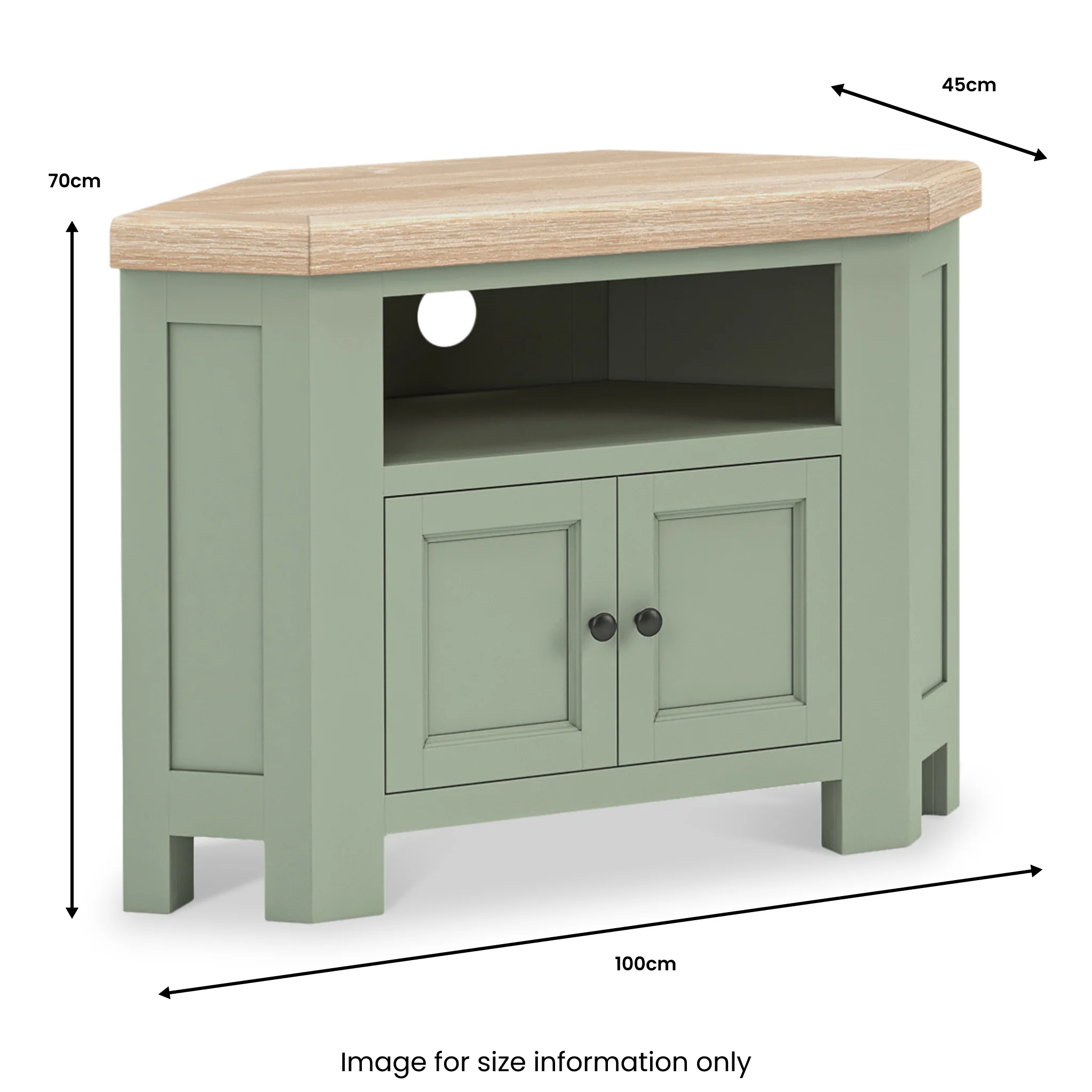 Penzance 2 Door Corner TV Unit - Image 5