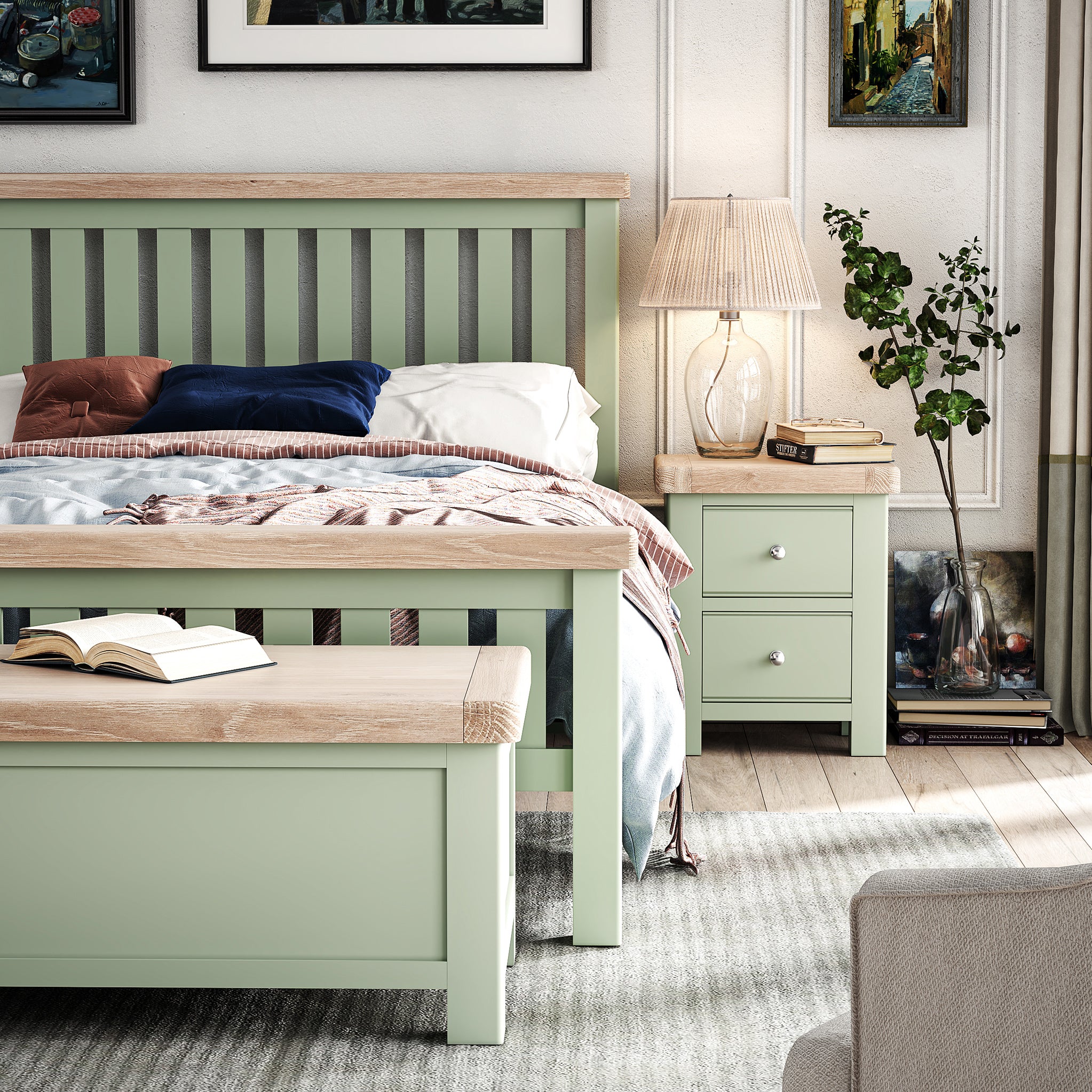 Penzance 2 Drawer Bedside Table - Image 4