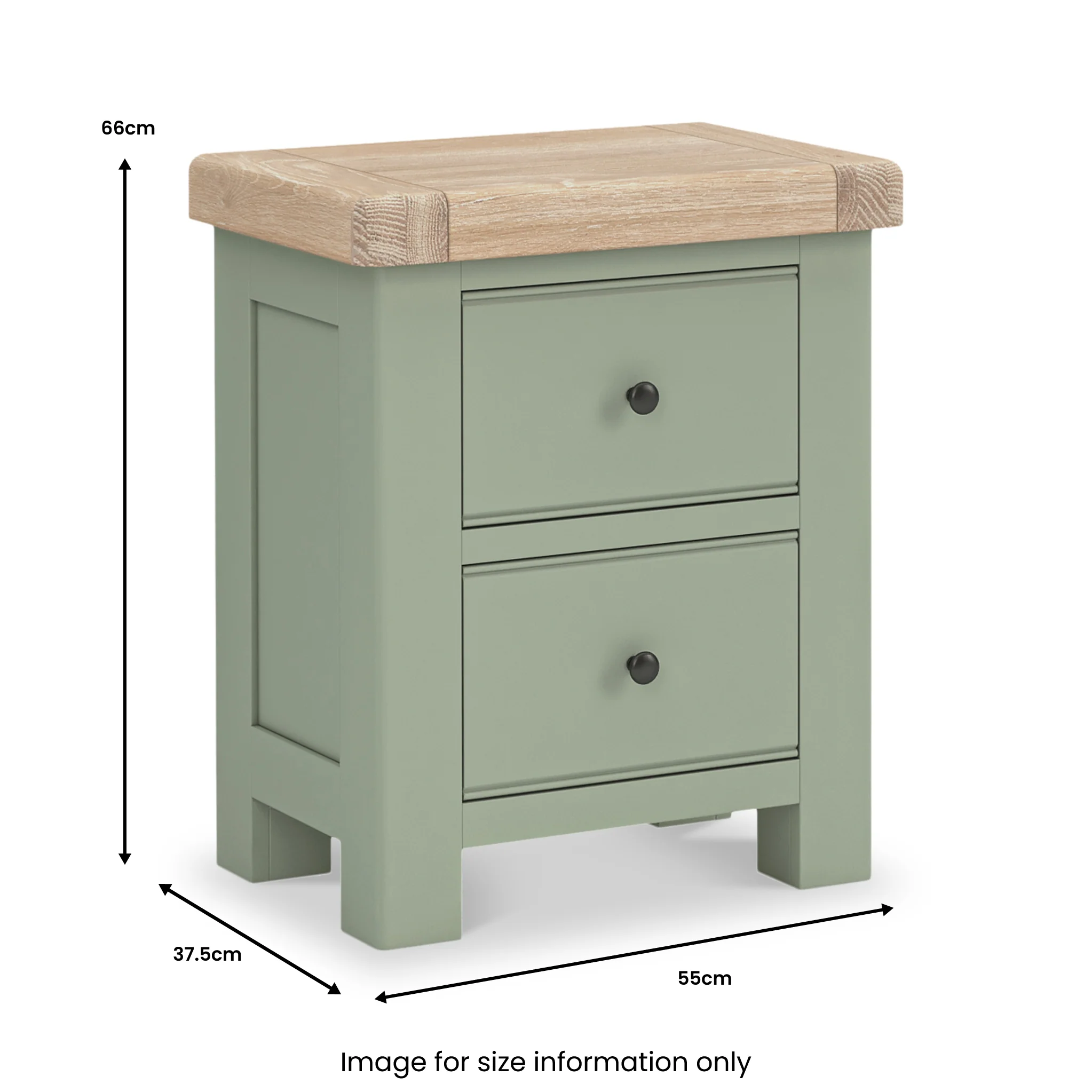 Penzance 2 Drawer Bedside Table - Image 7