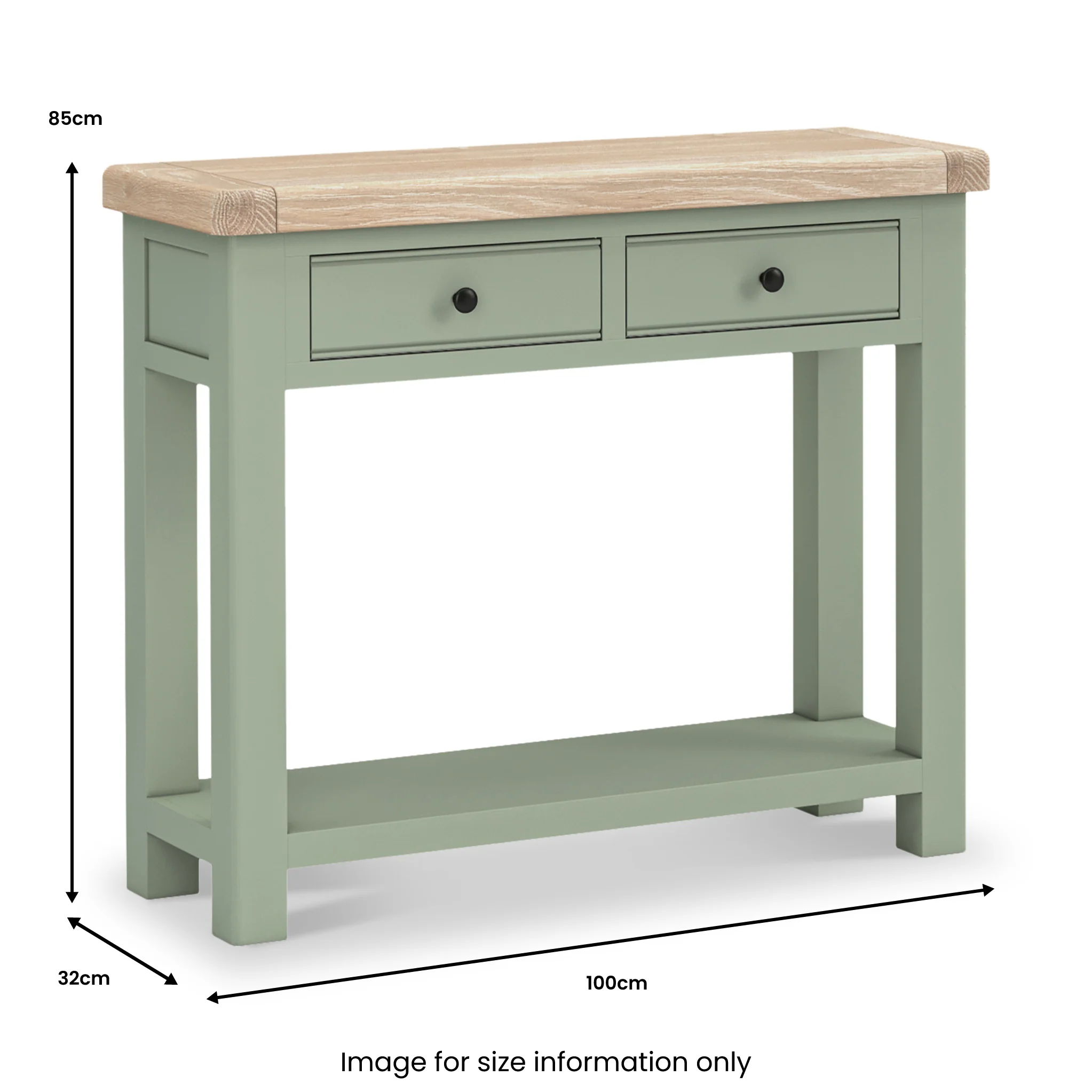 Penzance 2 Drawer Console Table - Image 5