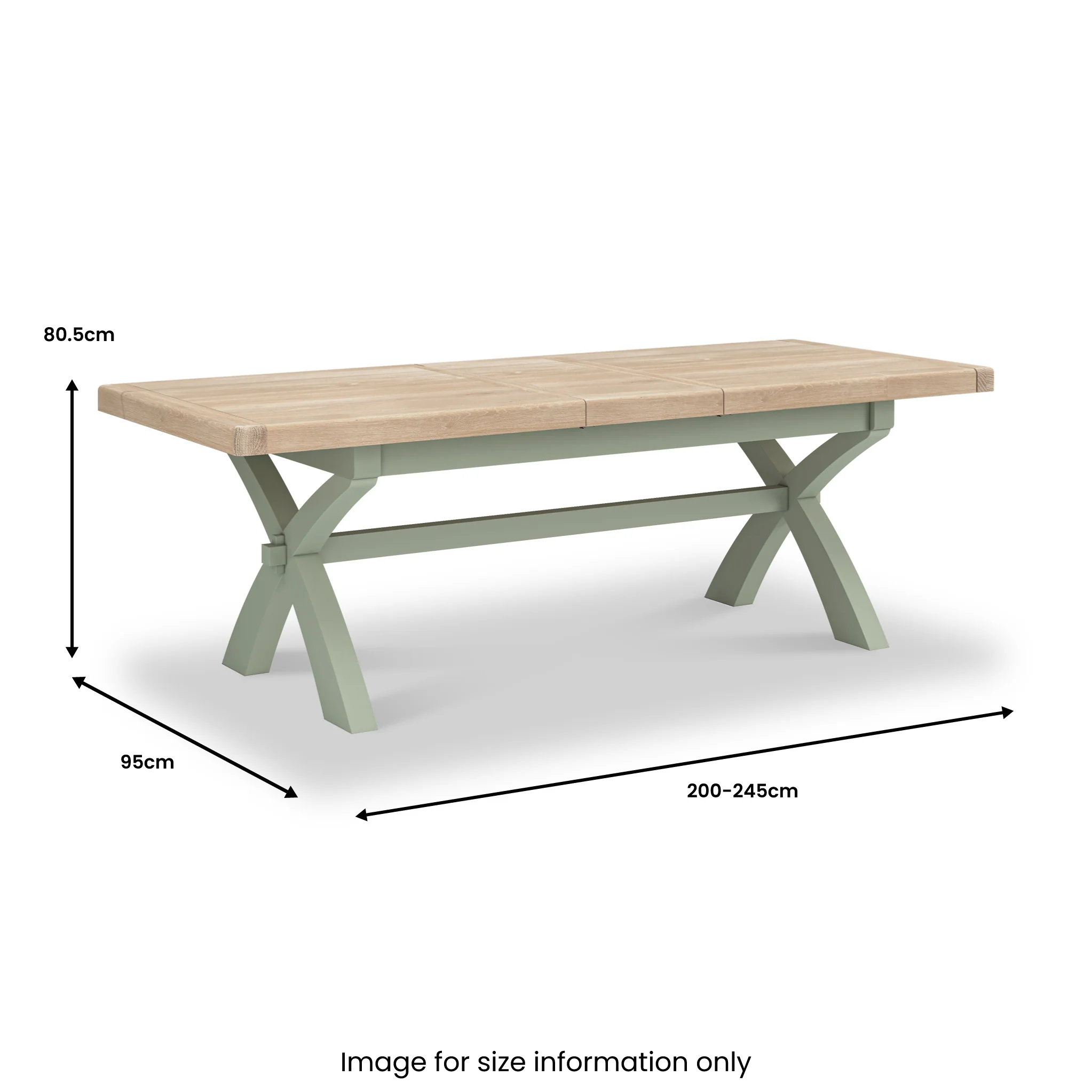 Penzance Cross Leg Extending Dining Table - Image 5