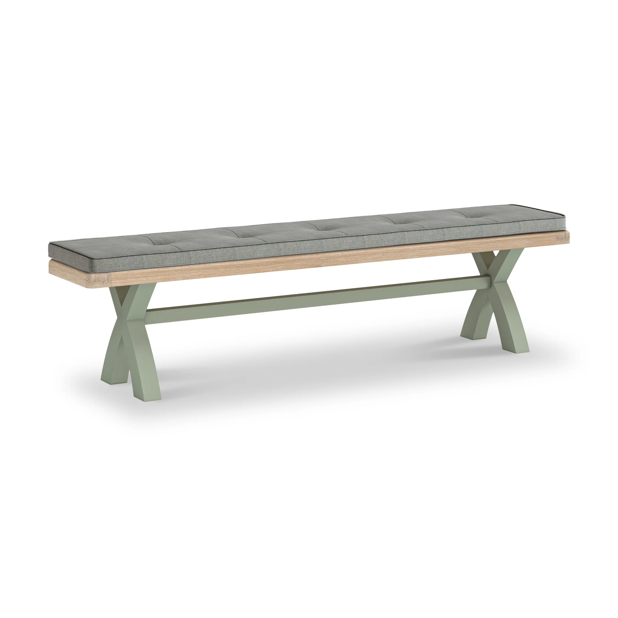 Penzance Sage Cross Leg Bench - Image 4