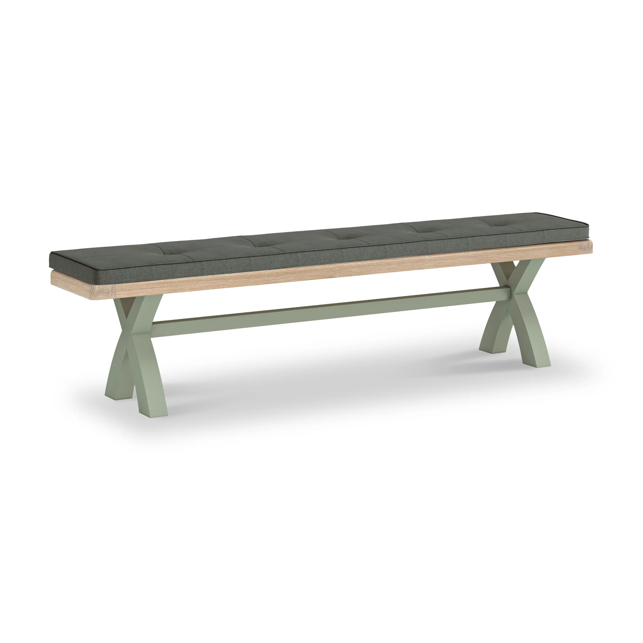 Penzance Sage Cross Leg Bench - Image 6