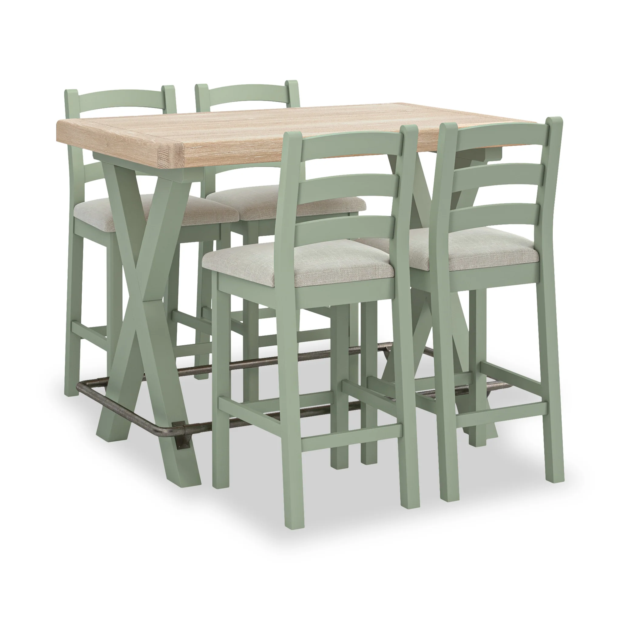 Penzance Sage Ladder Back Bar Chair - Image 4