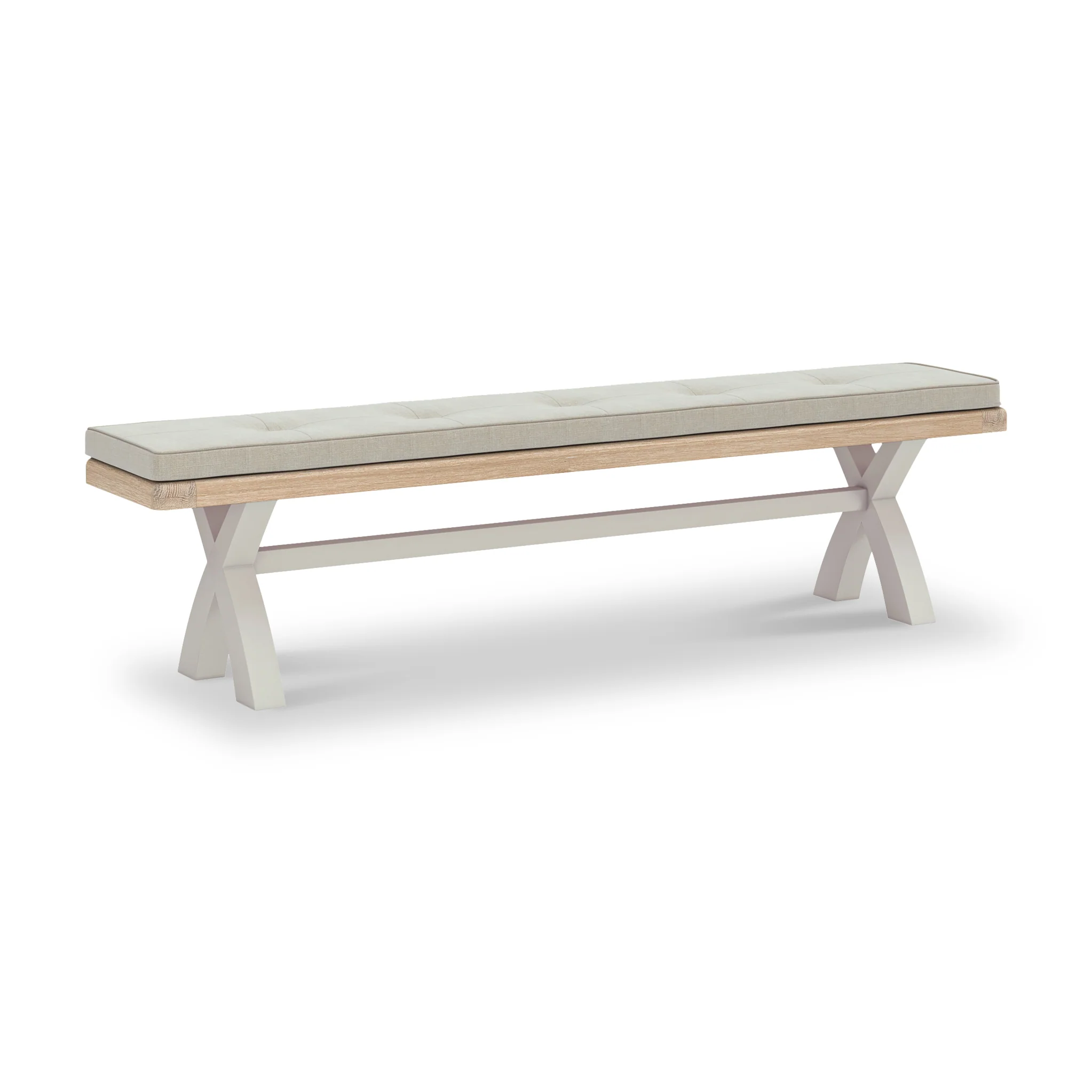 Penzance Stone Grey Cross Leg Bench - Image 3