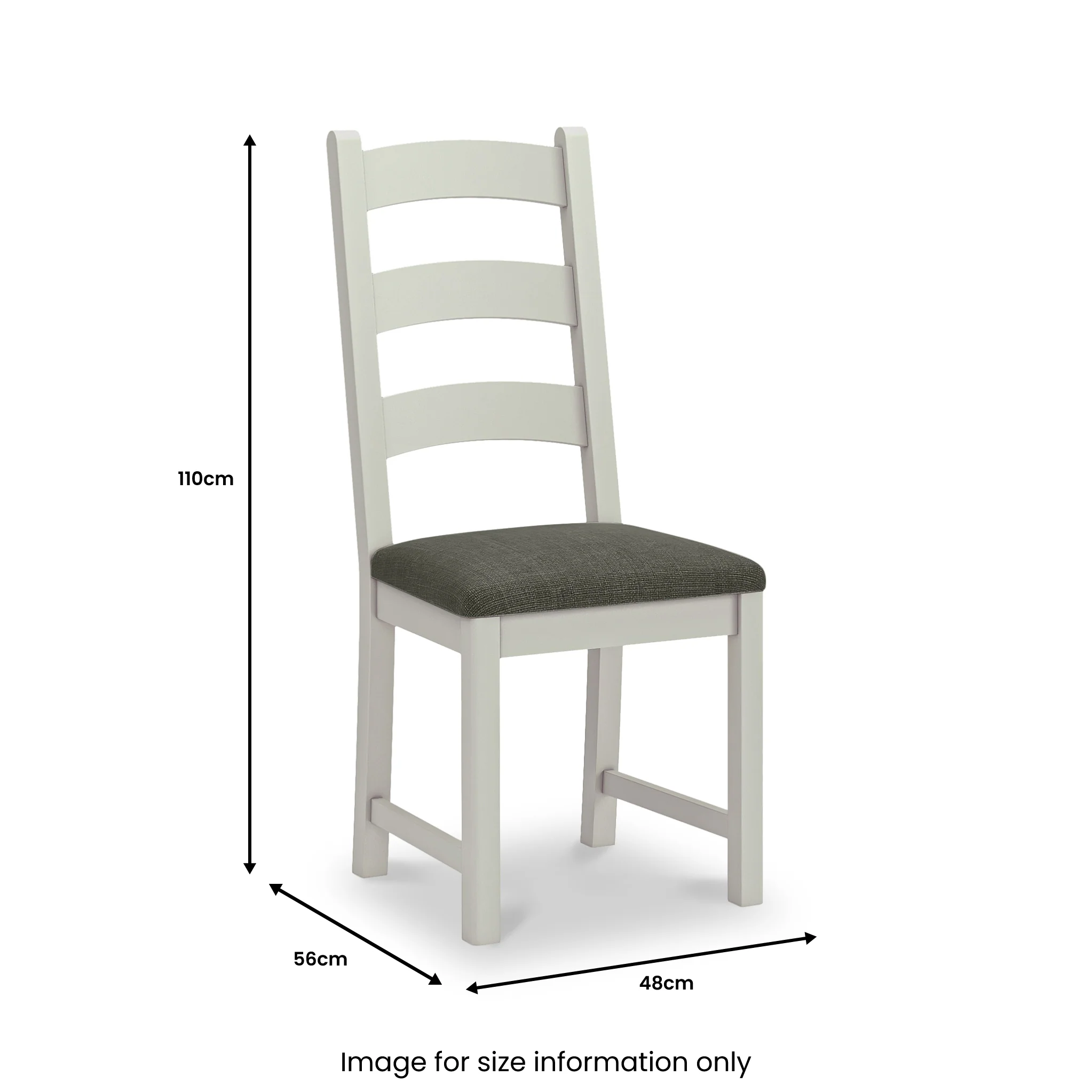 Penzance Stone Grey Ladder Back Dining Chair - Image 4