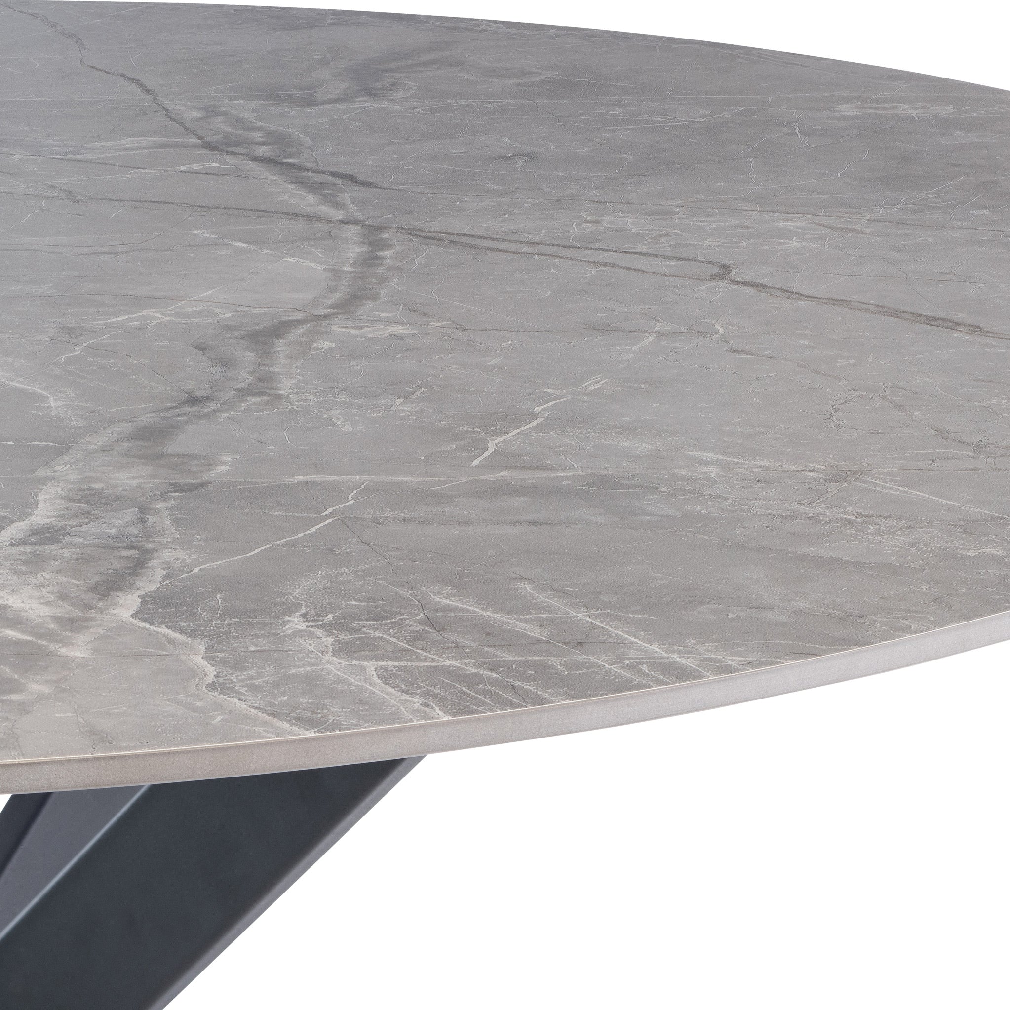 Perry Grey 120cm Sintered Stone Round Dining Table - Image 3