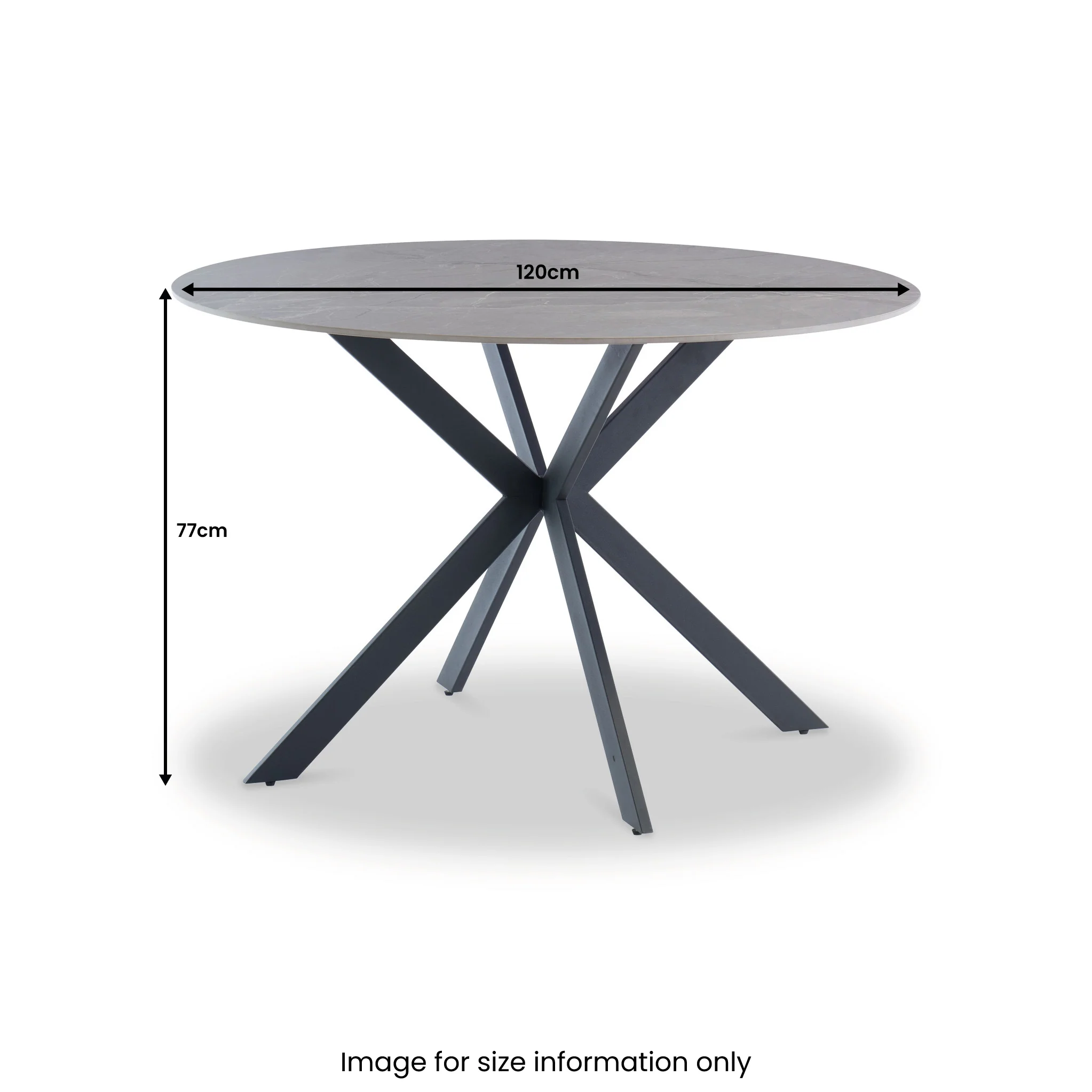Perry Grey 120cm Sintered Stone Round Dining Table - Image 4