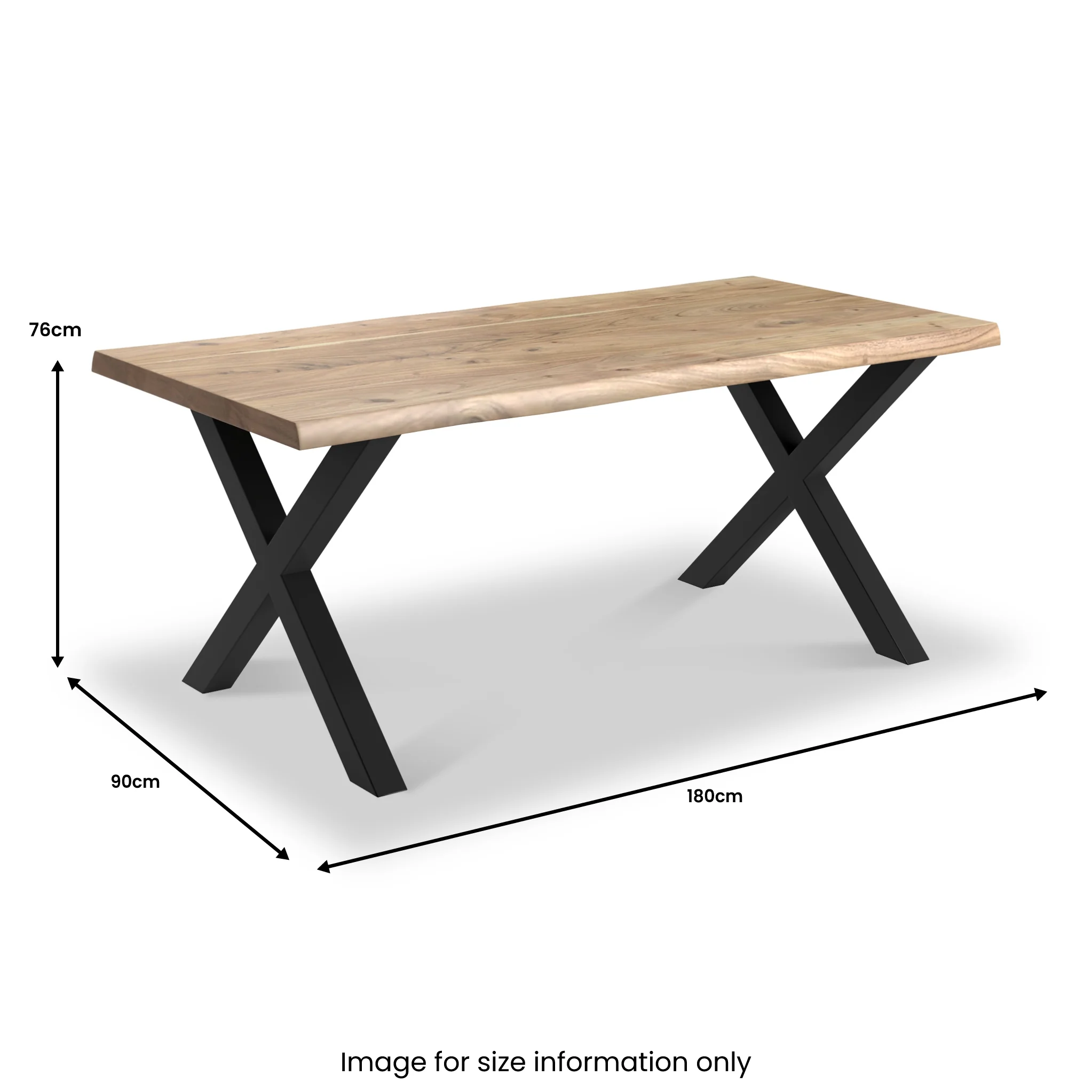 Petra Acacia 180cm Dining Table with X Leg - Image 5