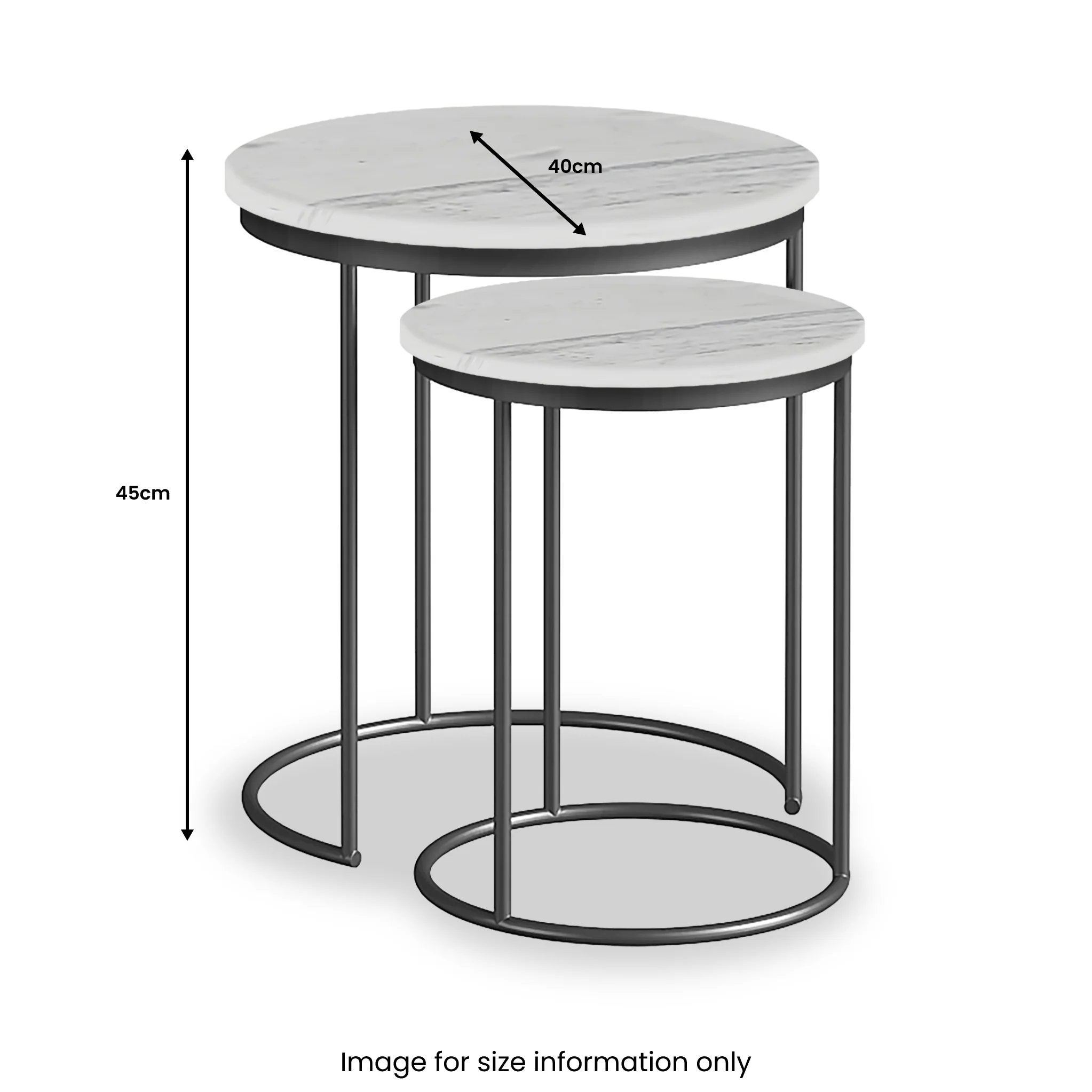 Pimlico Marble Nest of 2 Tables with Grey Frame - Image 7