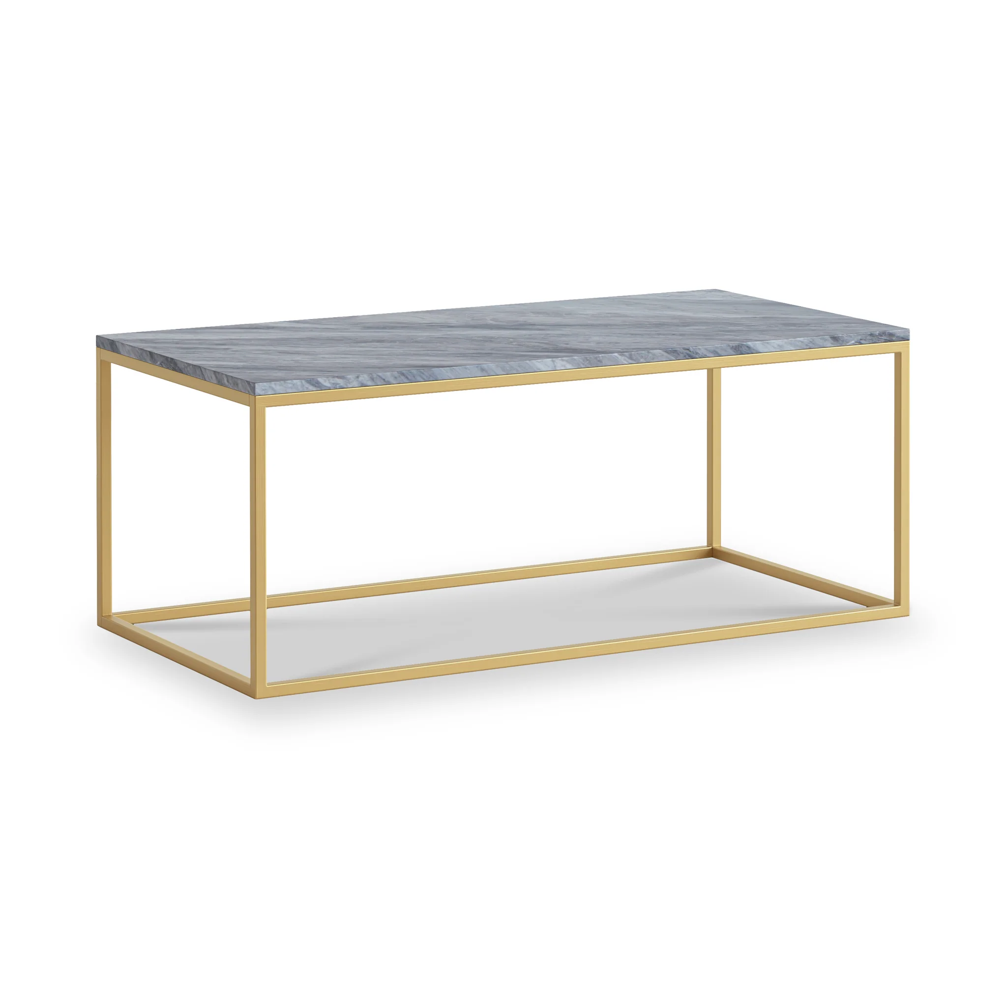 Pimlico Marble Rectangular Coffee Table with Gold Frame - Image 4