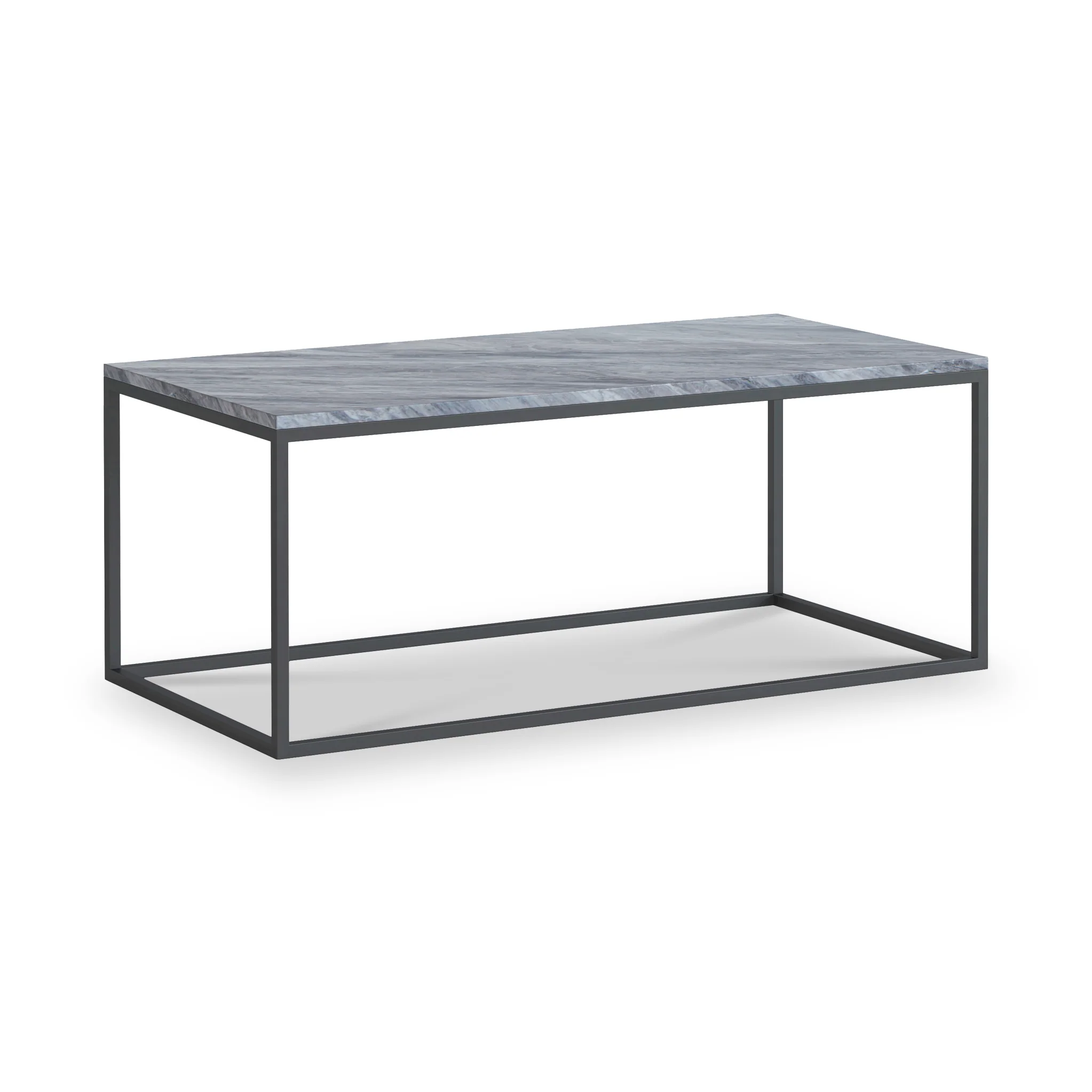 Pimlico Marble Rectangular Coffee Table with Grey Frame - Image 4