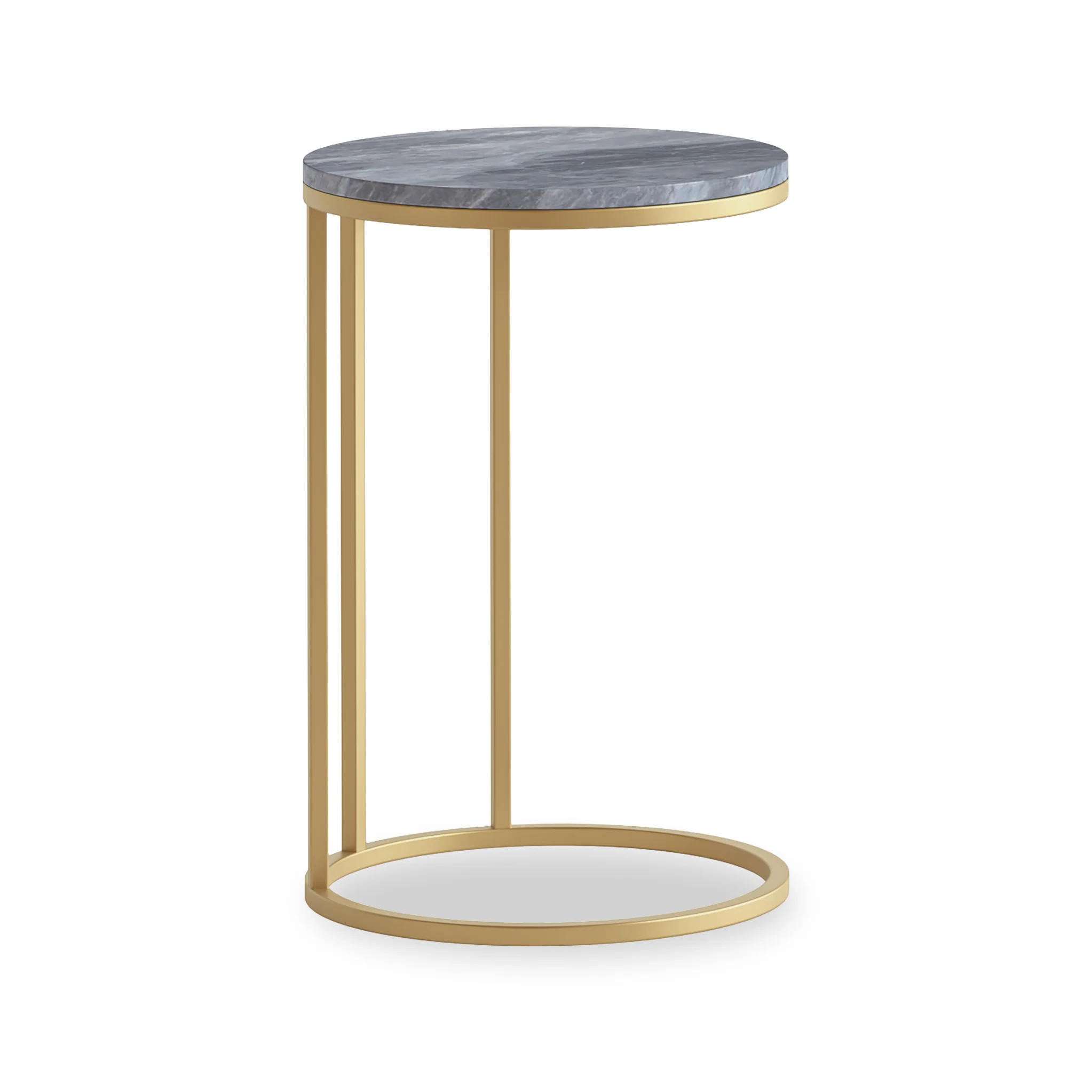 Pimlico Marble Round C Side Table with Gold Frame - Image 4