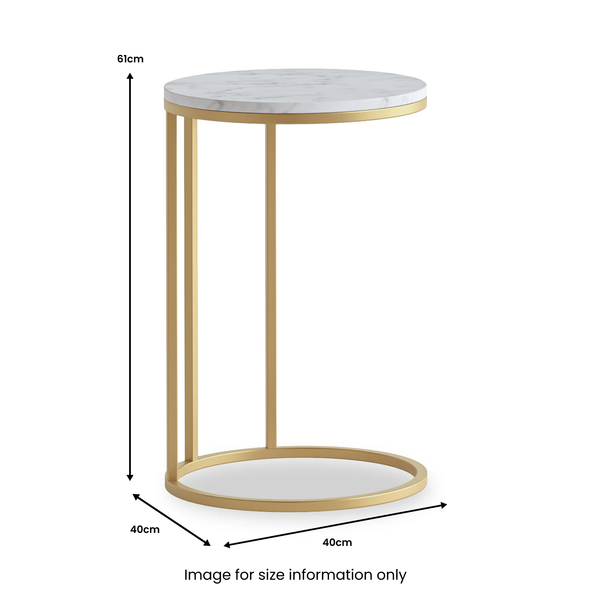 Pimlico Marble Round C Side Table with Gold Frame - Image 7