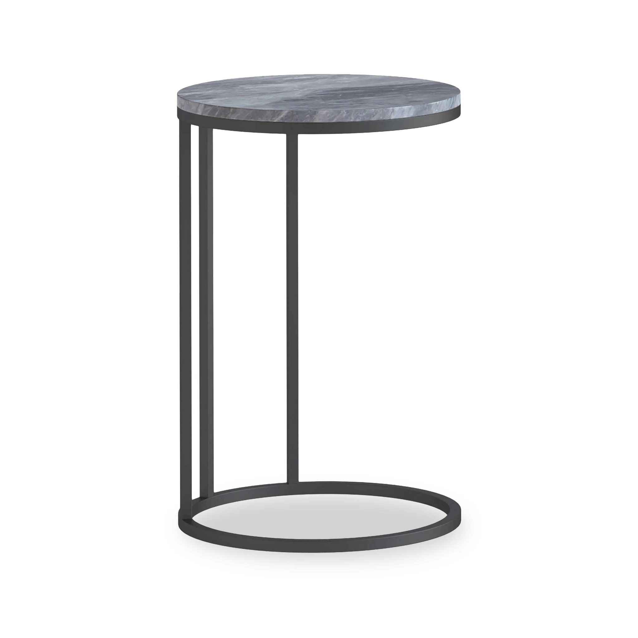 Pimlico Marble Round C Side Table with Grey Frame - Image 4