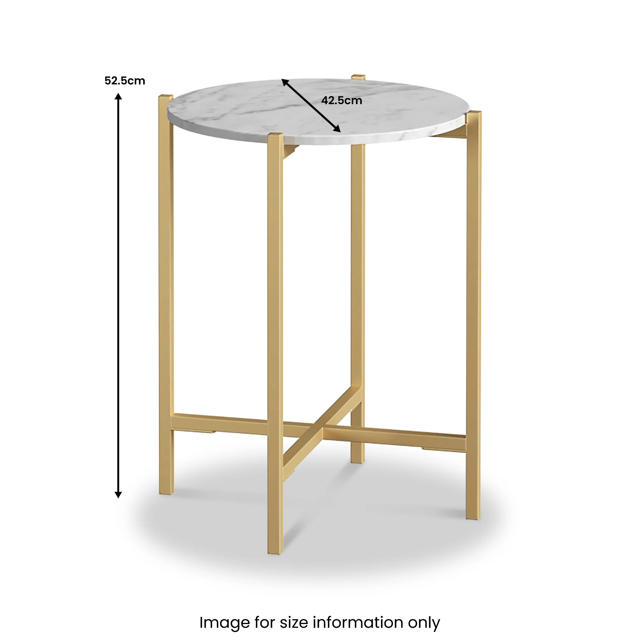 Pimlico Marble Round Side Table with Gold Frame - Image 7