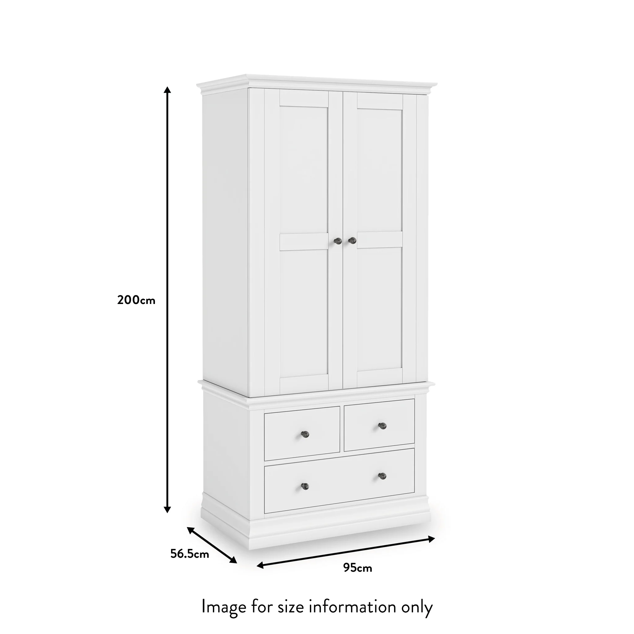 Porter 2 Door 3 Drawer Wardrobe - Image 14