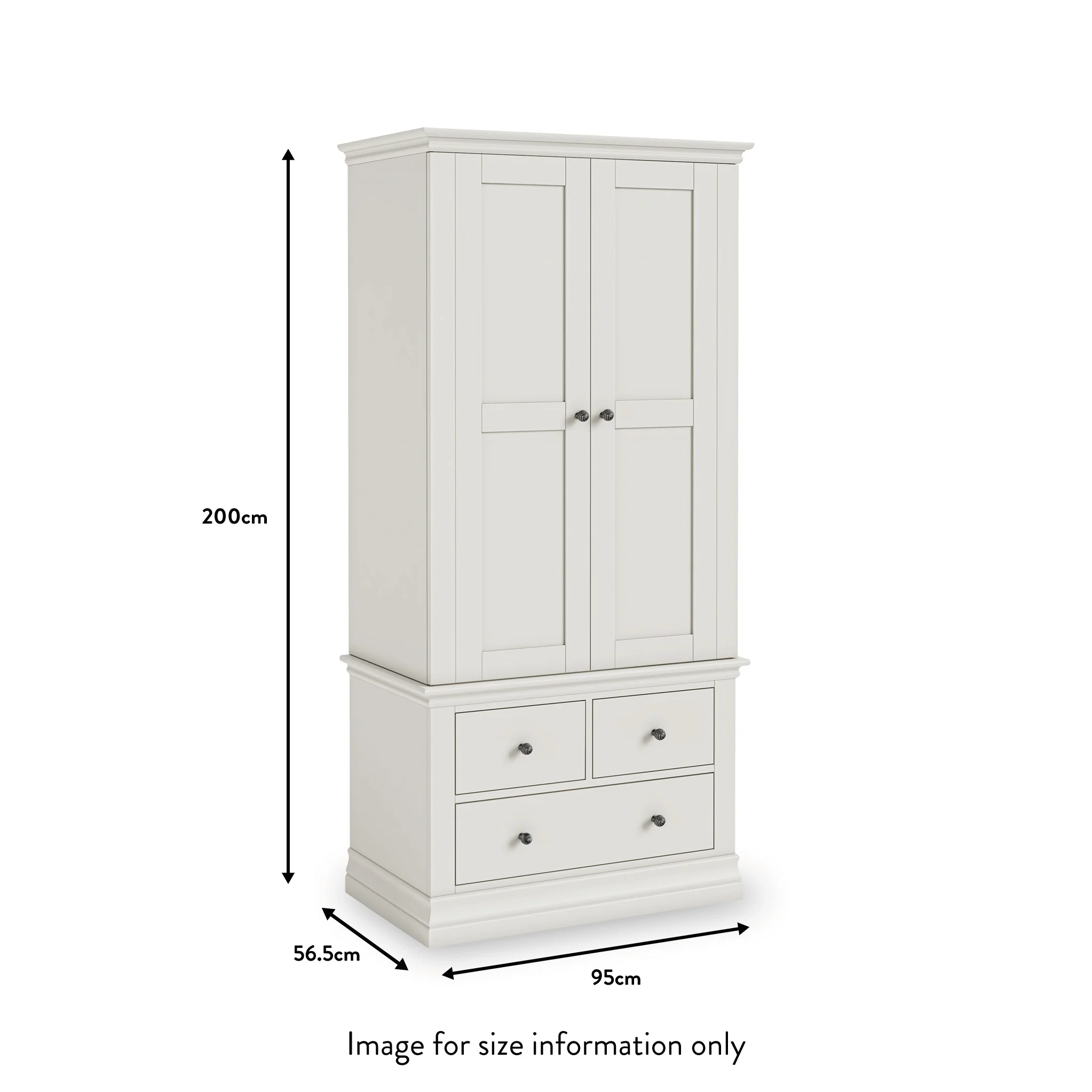 Porter 2 Door 3 Drawer Wardrobe - Image 7