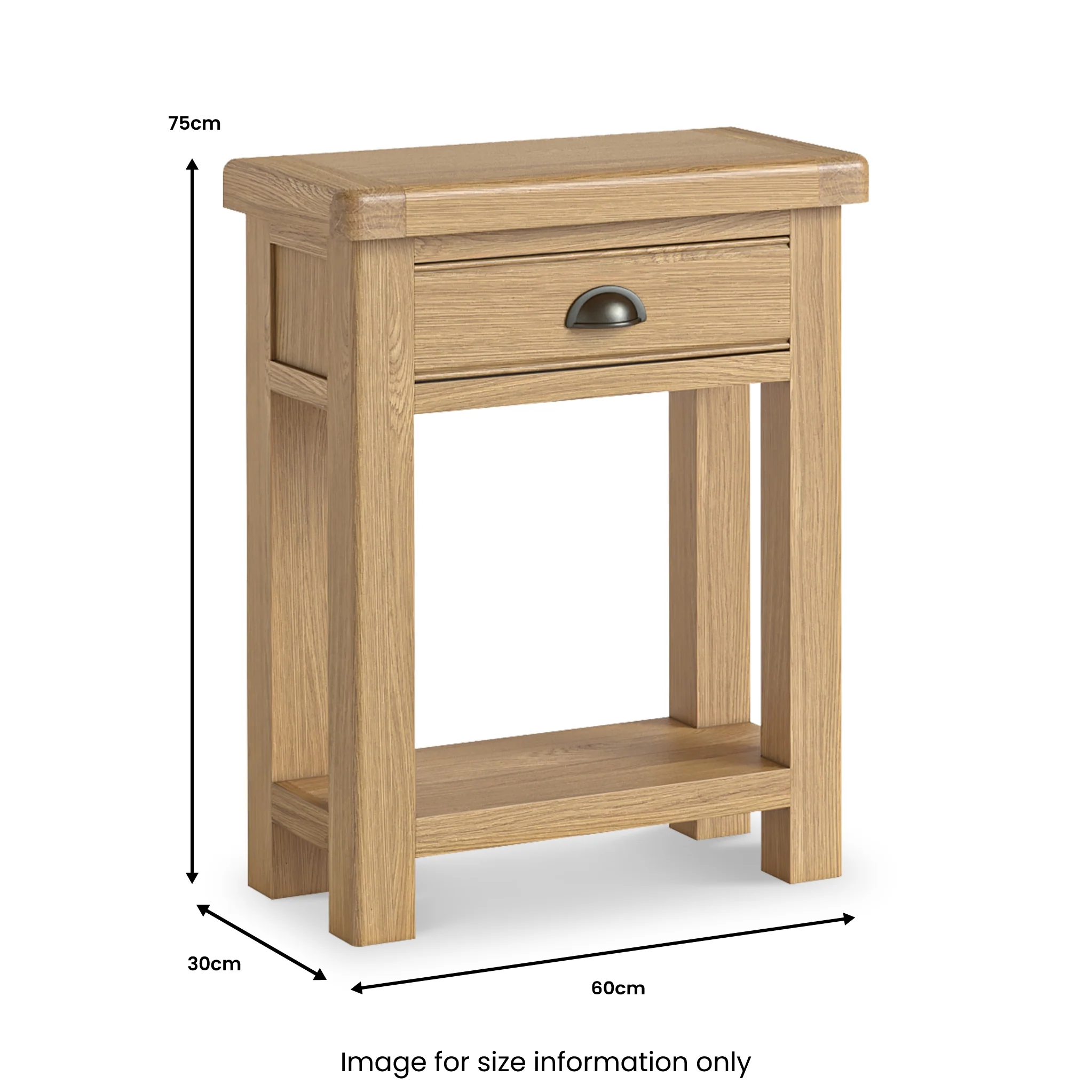 Portland Oak 1 Drawer Telephone Table - Image 11