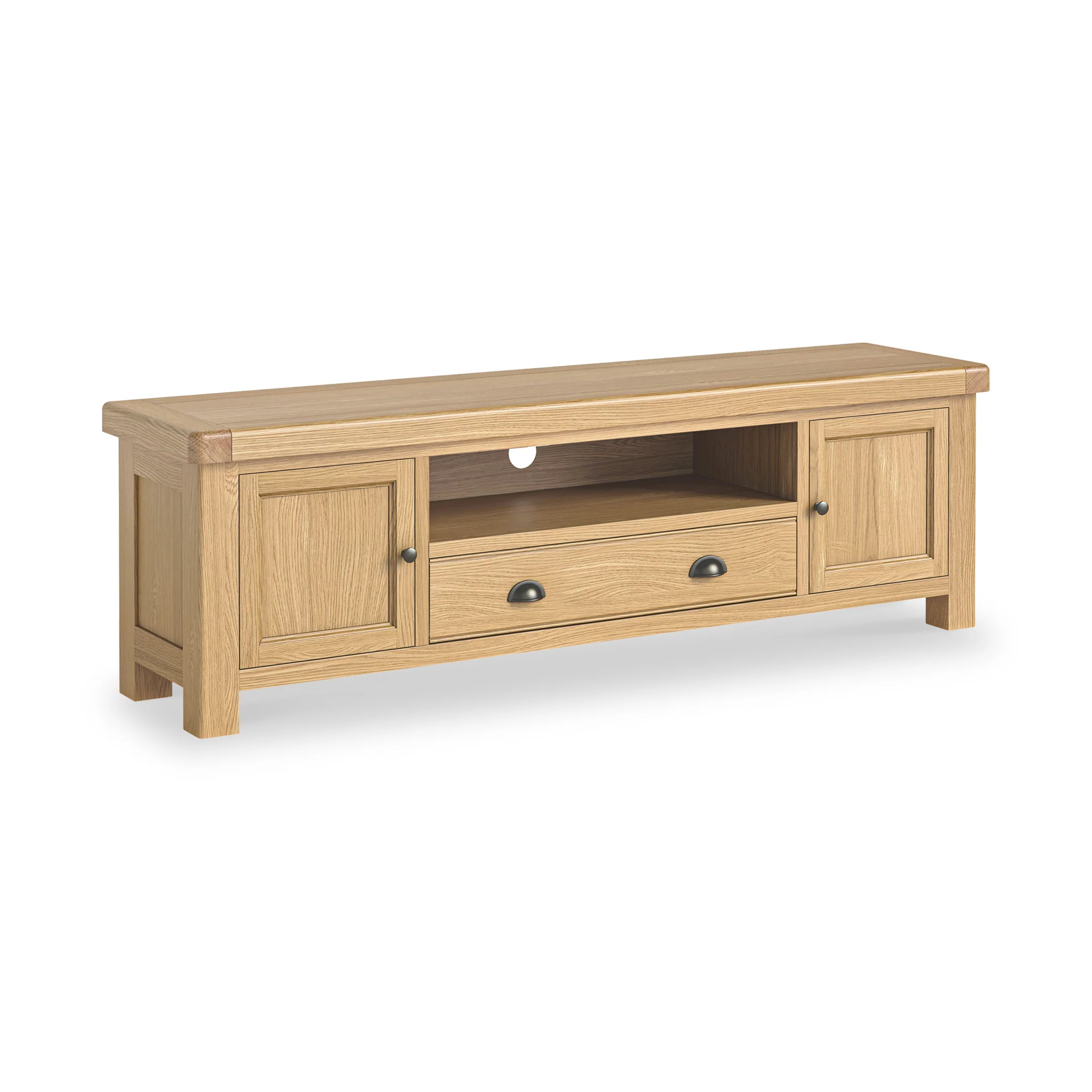 Portland Oak 190cm Extra Wide TV Unit - Image 3