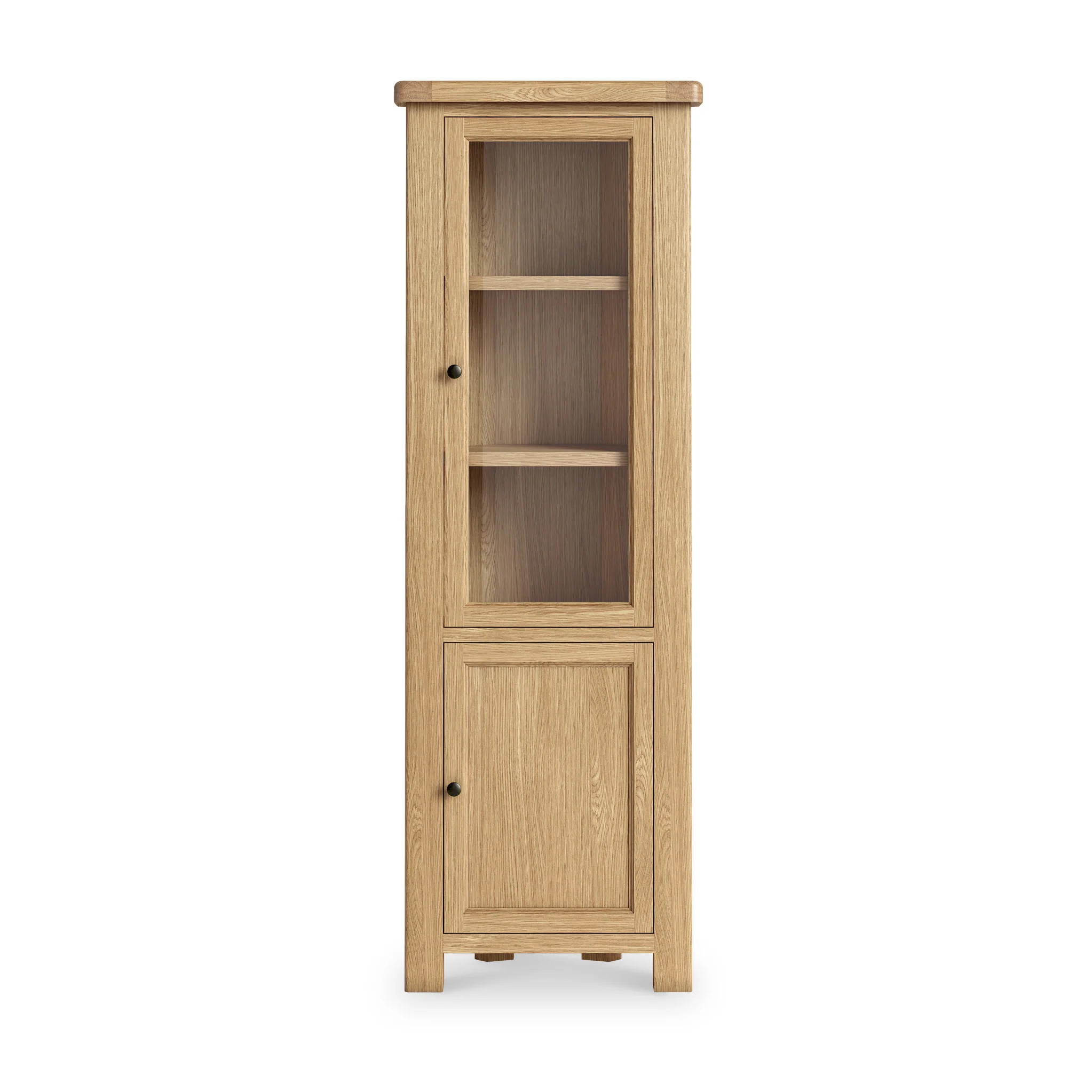 Portland Oak 2 Door Corner Display Unit - Image 3
