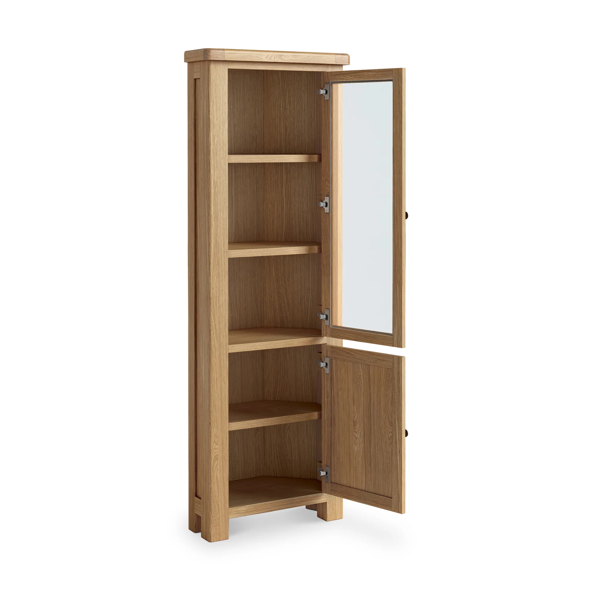 Portland Oak 2 Door Corner Display Unit - Image 4