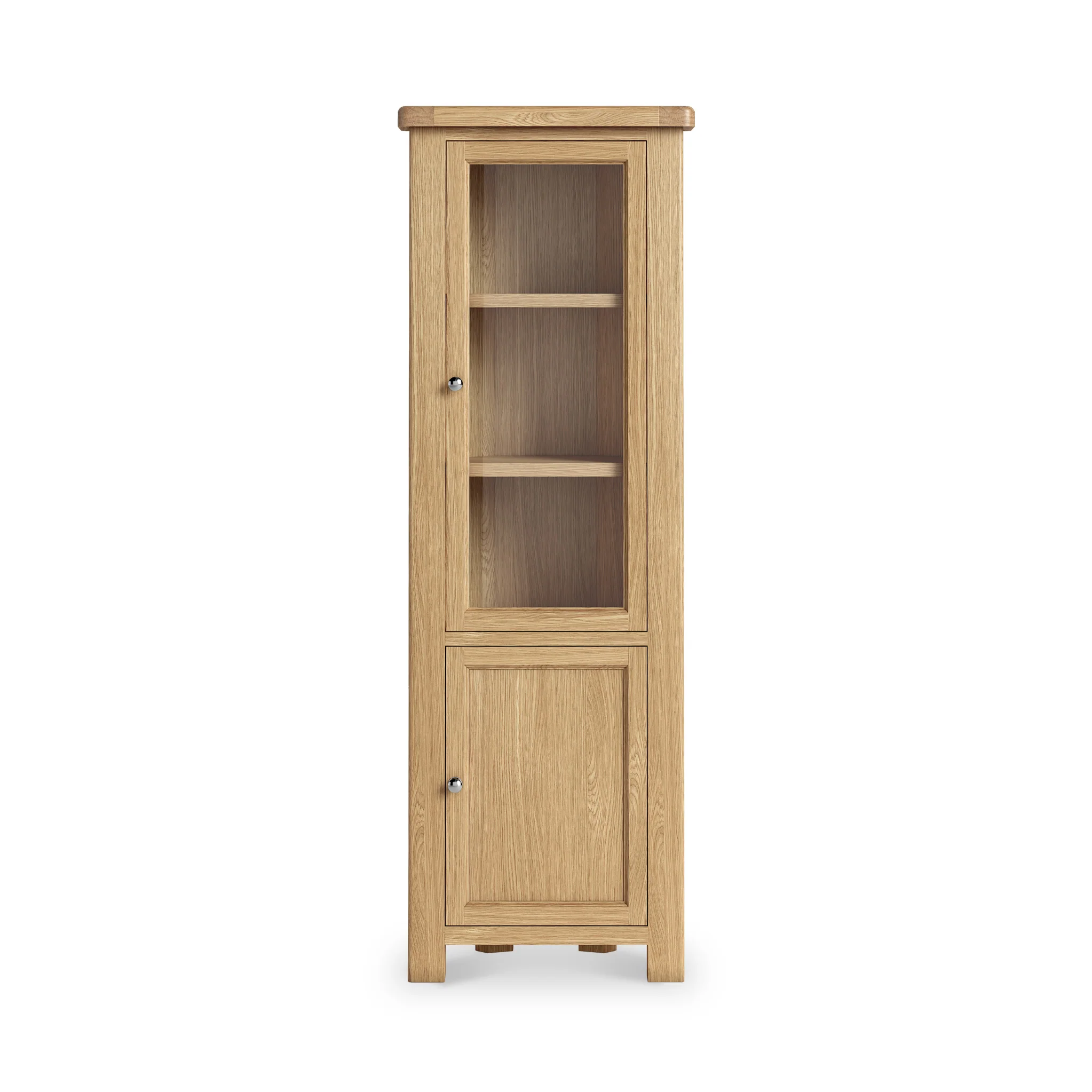 Portland Oak 2 Door Corner Display Unit - Image 5