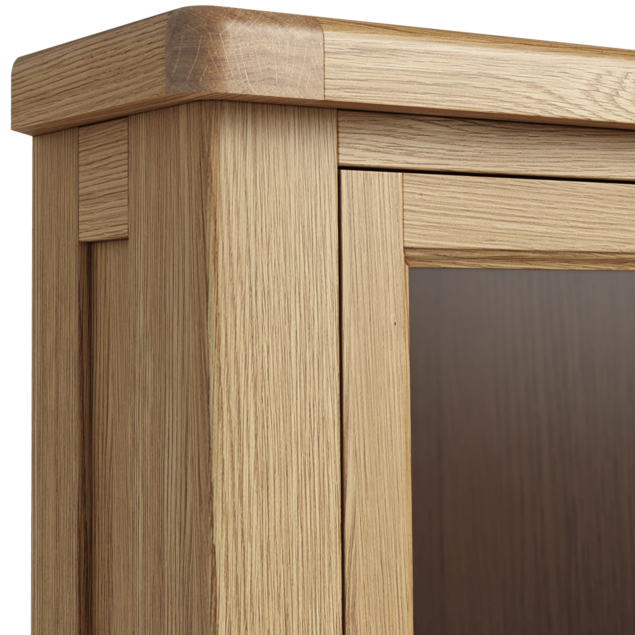Portland Oak 2 Door Corner Display Unit - Image 6