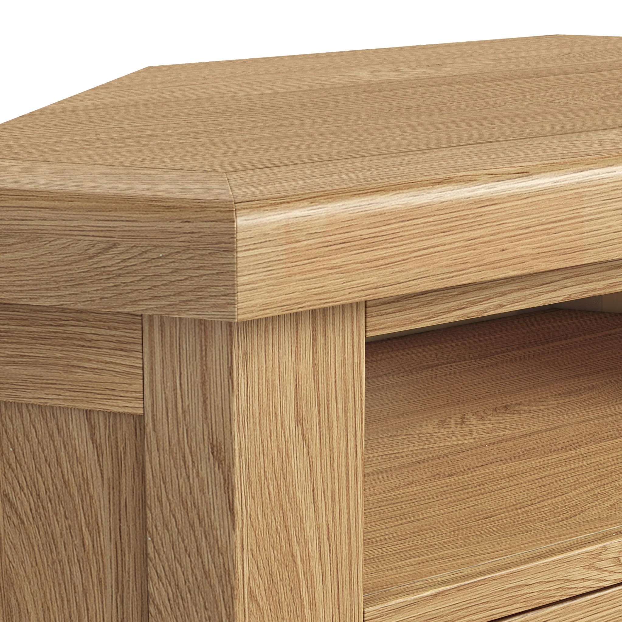 Portland Oak 2 Door Corner TV Unit - Image 5
